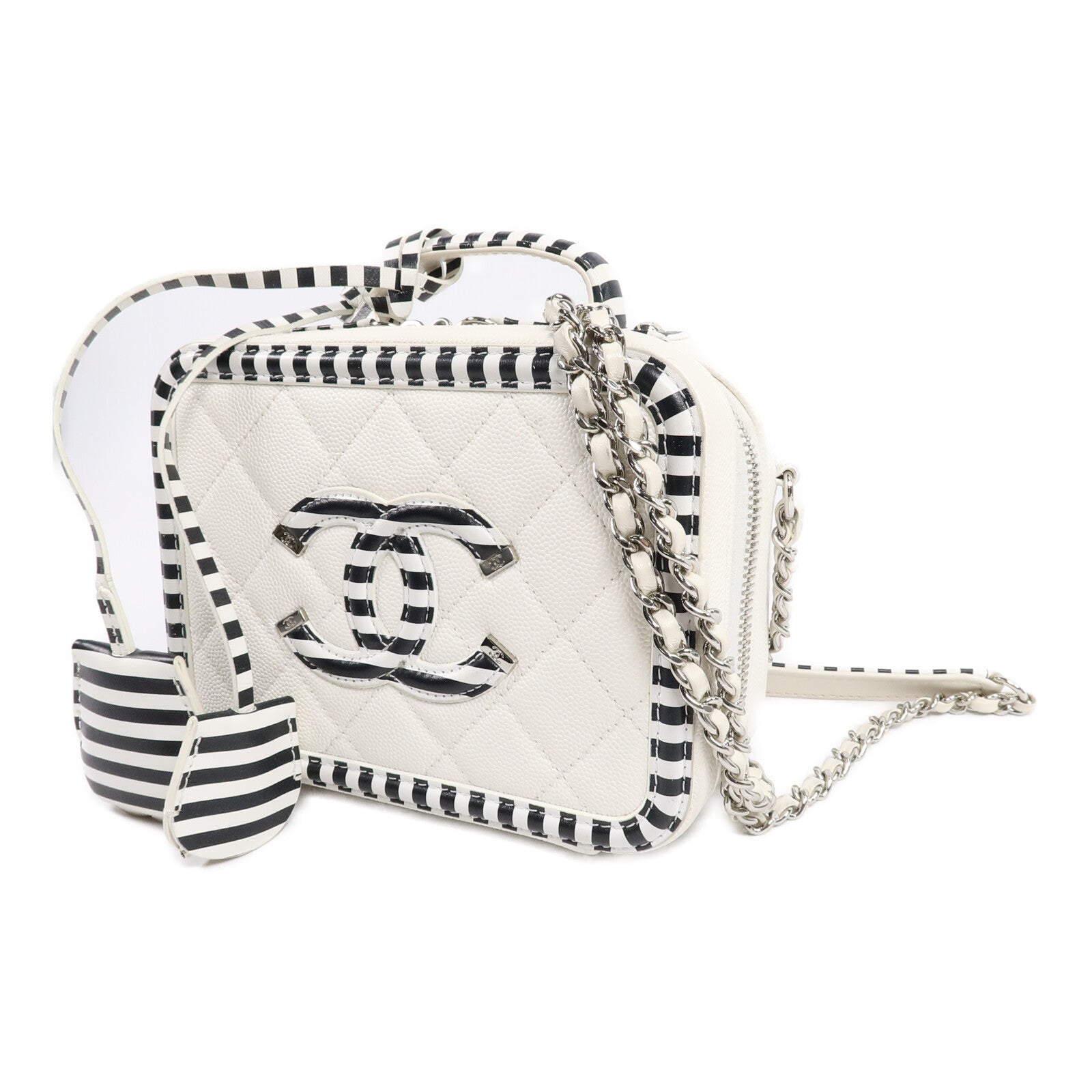 CHANEL 牛皮皮革CC Filigree Vanity Case手挽肩背兩用袋