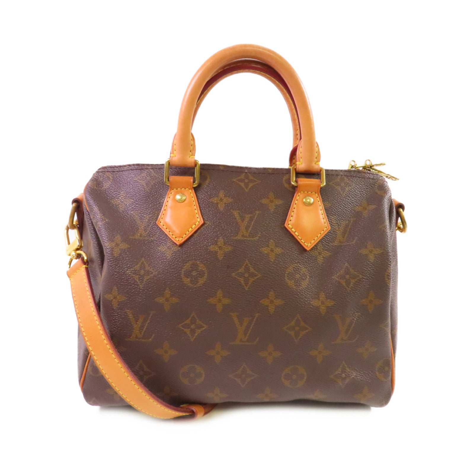 LOUIS VUITTON Monogram Speedy 25 2Way Shoulder Bag金扣手挽肩背兩用袋啡色