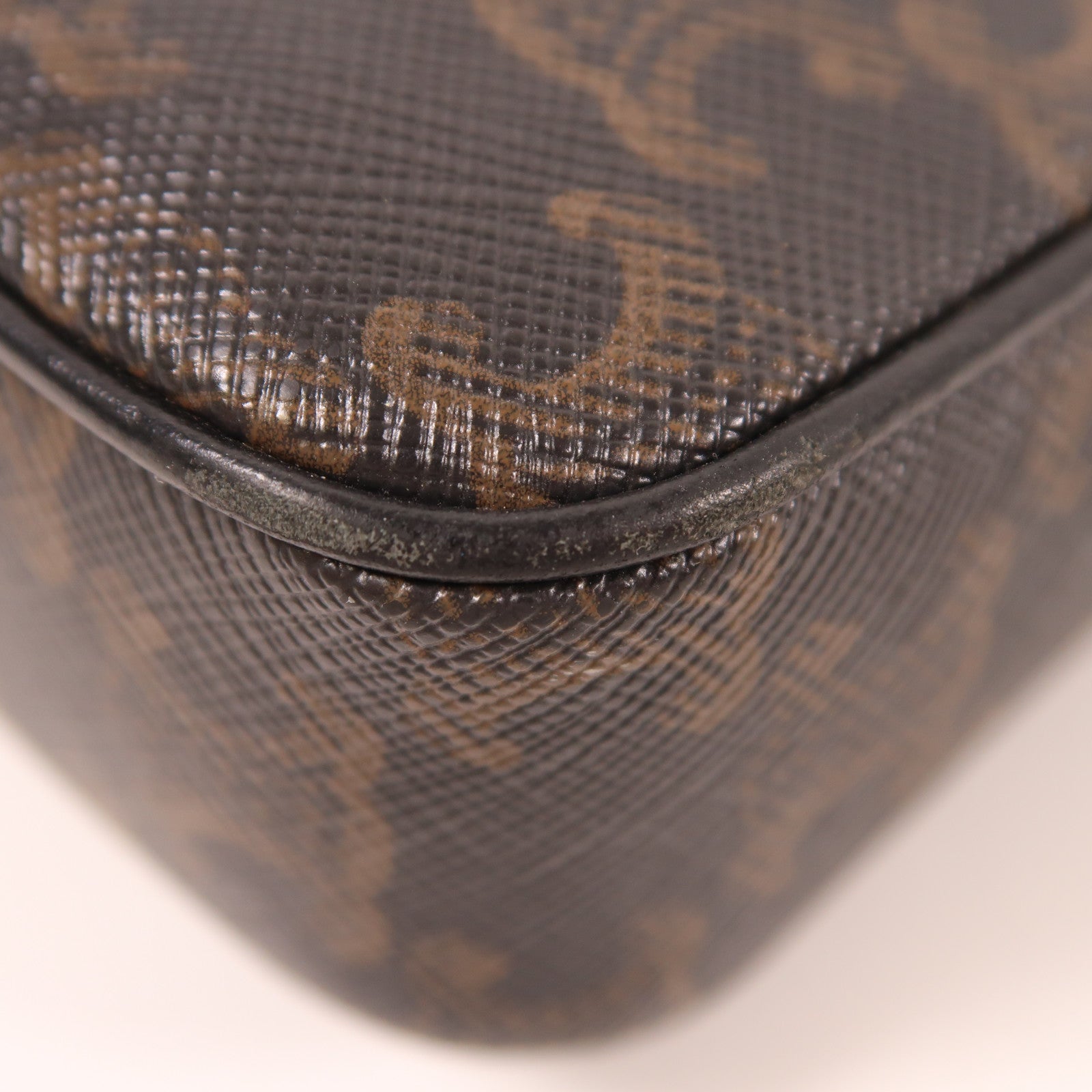 CELINE 塗層帆布Messenger Bag金扣肩背袋深棕色