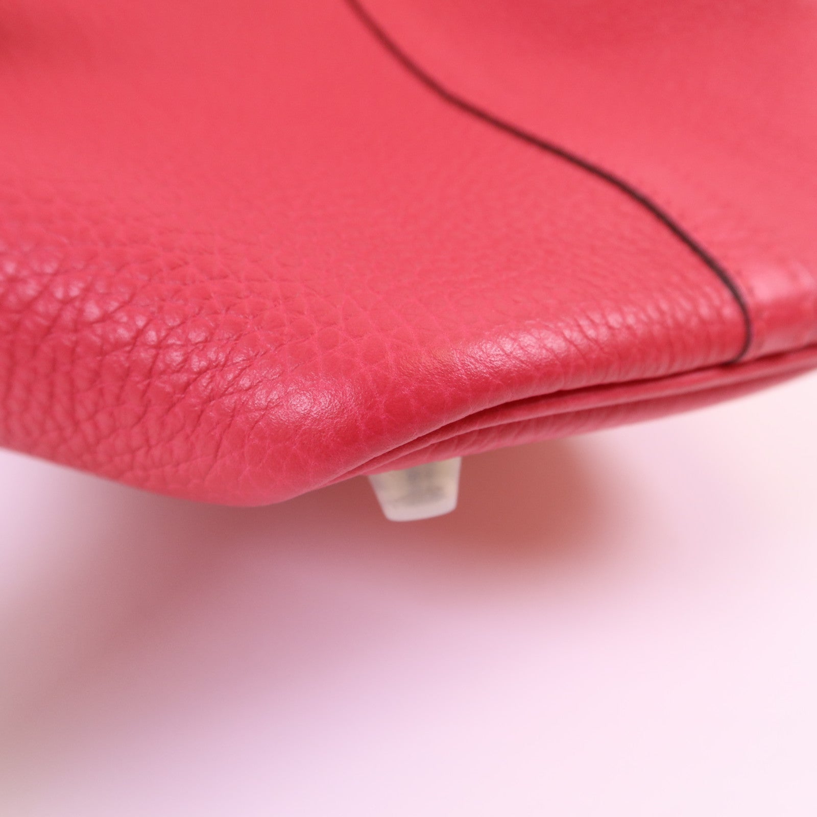 HERMES Clemence皮革Picotin PM銀扣手挽袋Rose Extreme