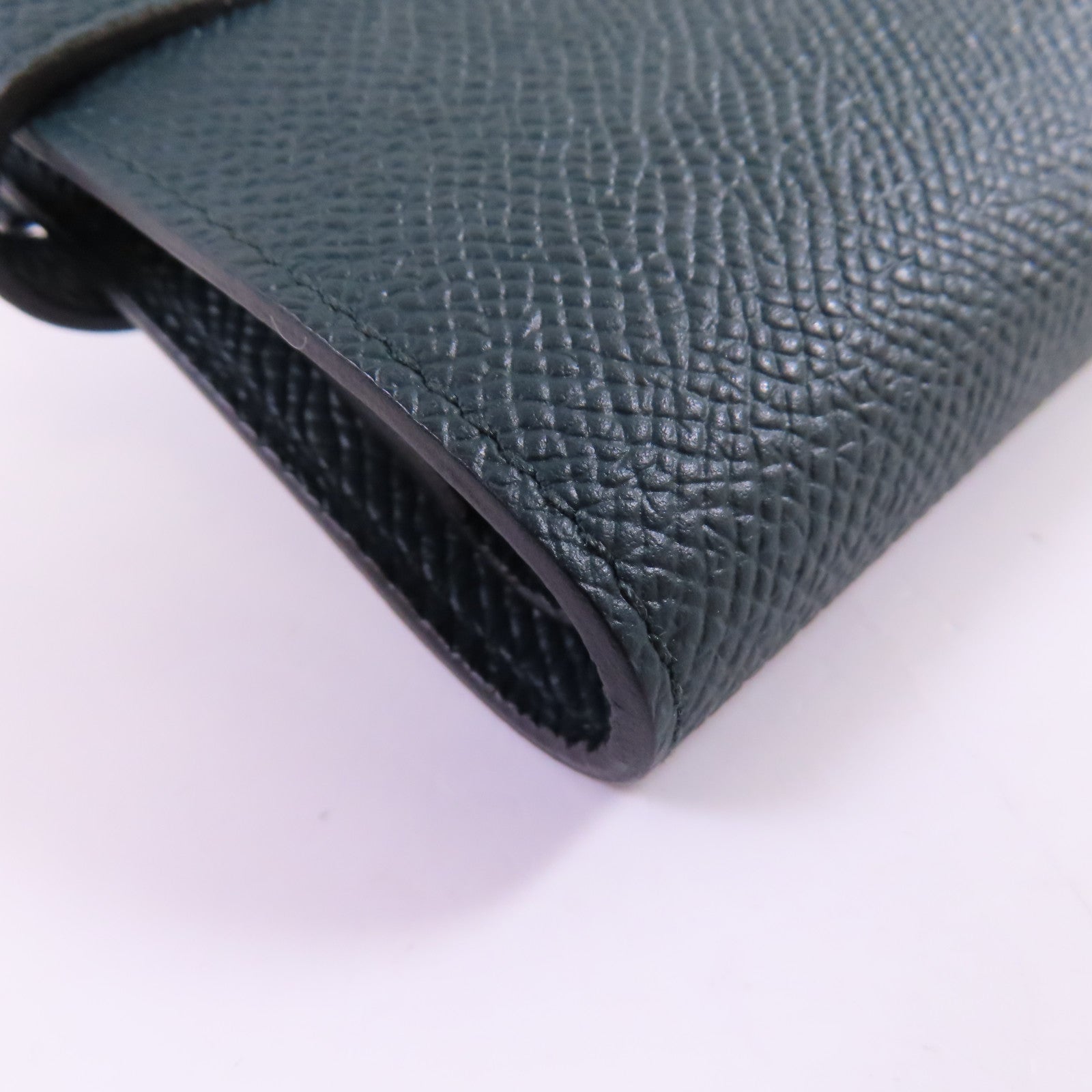 HERMES Epsom皮革Kelly Depliant Wallet金扣長錢包Vertjade(06)