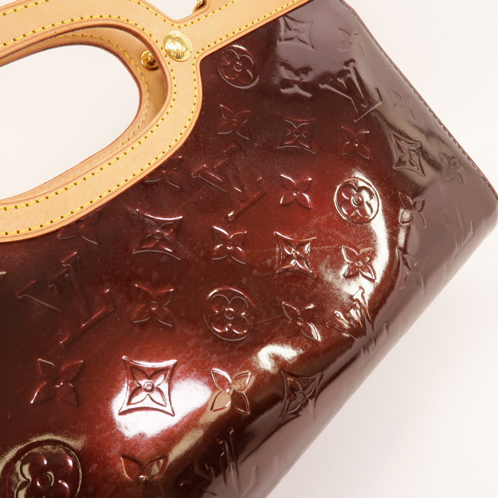 LOUIS VUITTON Vernis Roxbury Drive金扣手挽肩背兩用袋酒紅色