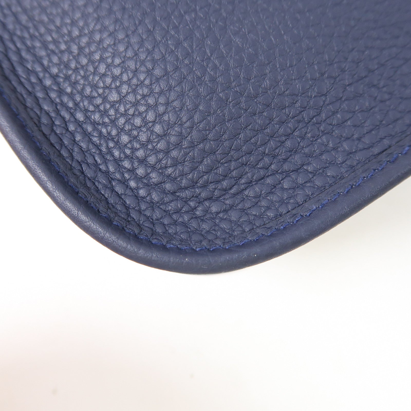 HERMES Clemence皮革Evelyne TPM金扣肩背袋Bleu Indigo深藍色