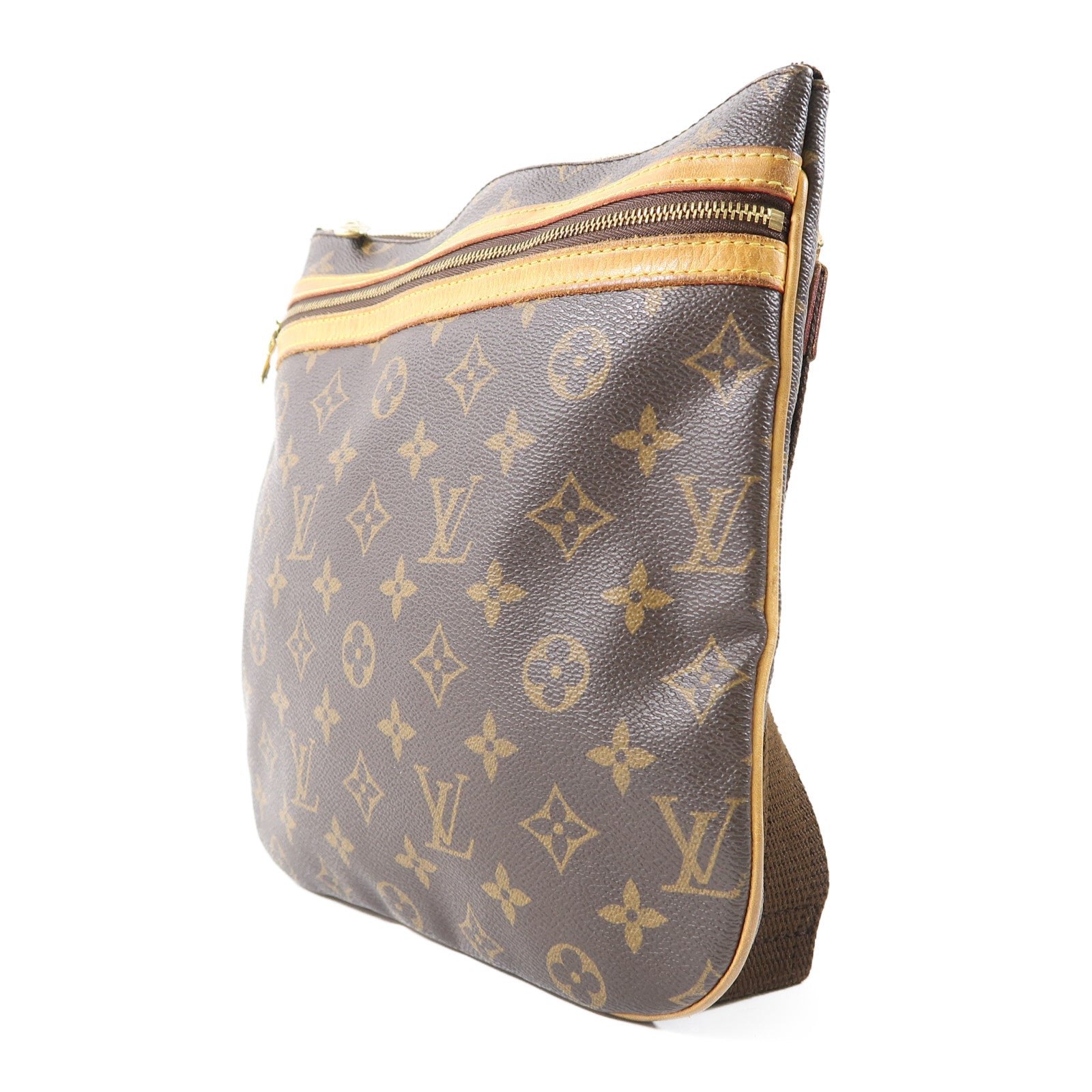 LOUIS VUITTON 【激減優惠】Monogram Pochette Bosphore金扣肩背袋啡色