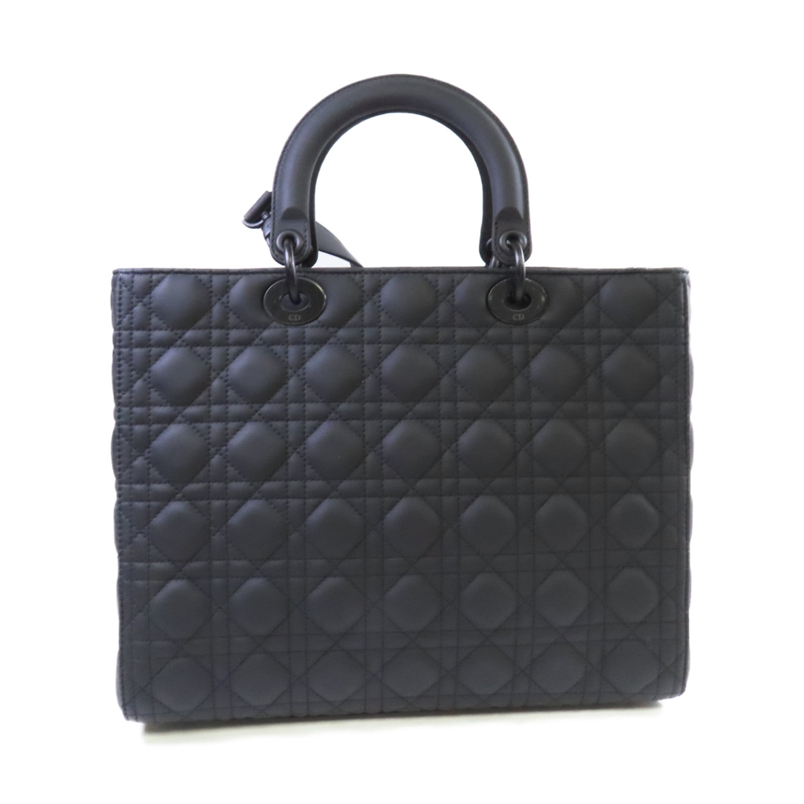 Dior 牛皮皮革Lady Dior 2Way Shoulder Bag手挽肩背兩用袋黑色