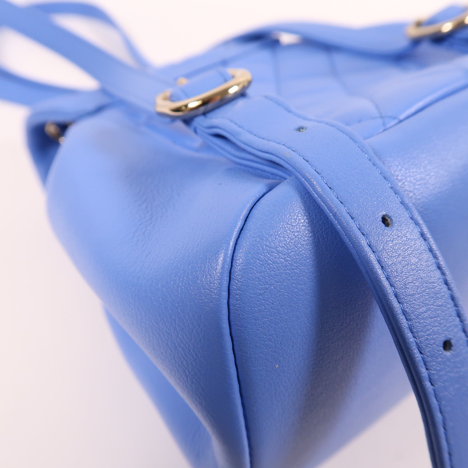 CHANEL 羊皮皮革Duma Mini Backpack金扣背包藍色