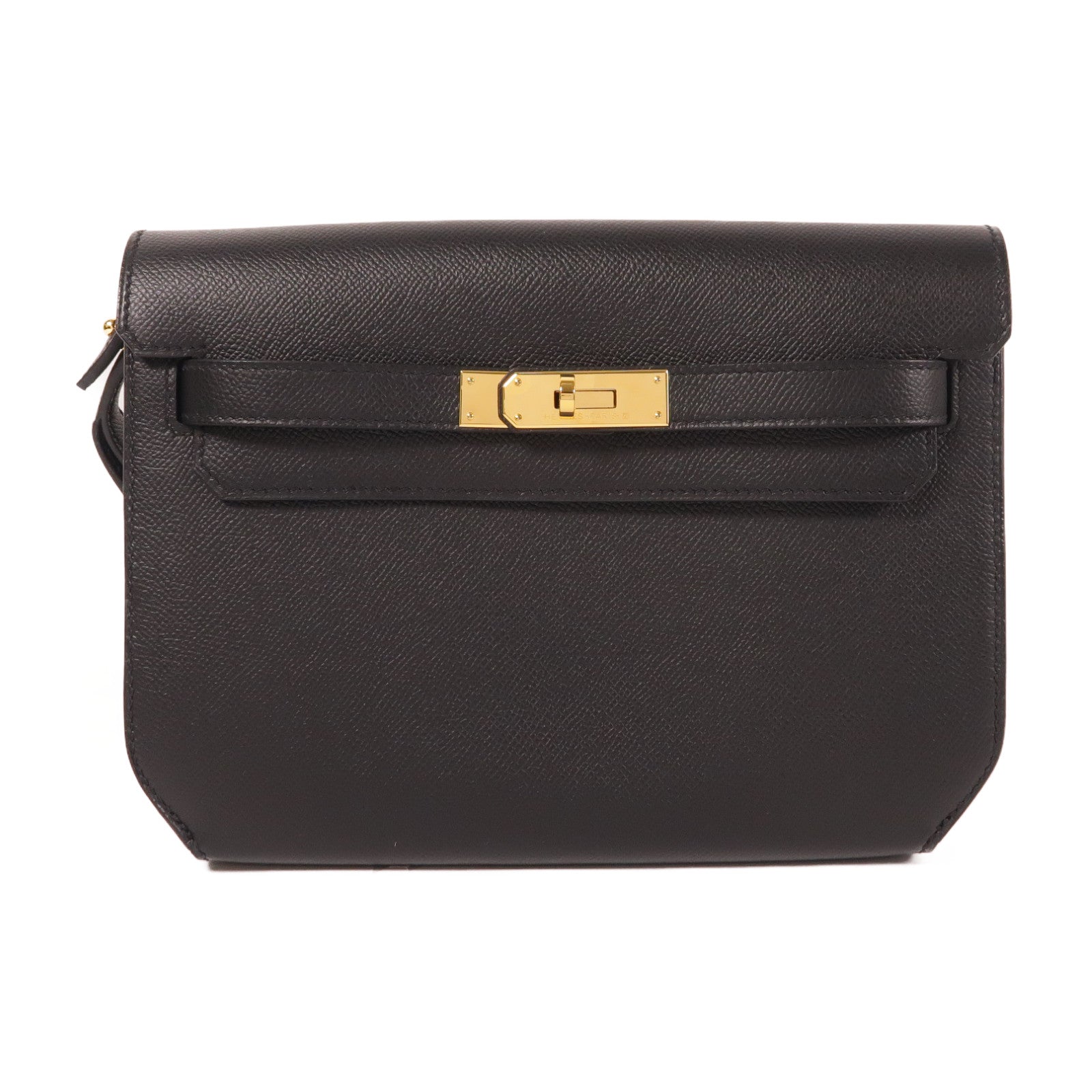 HERMES Epsom皮革Kelly Depeches 25金扣手拿包