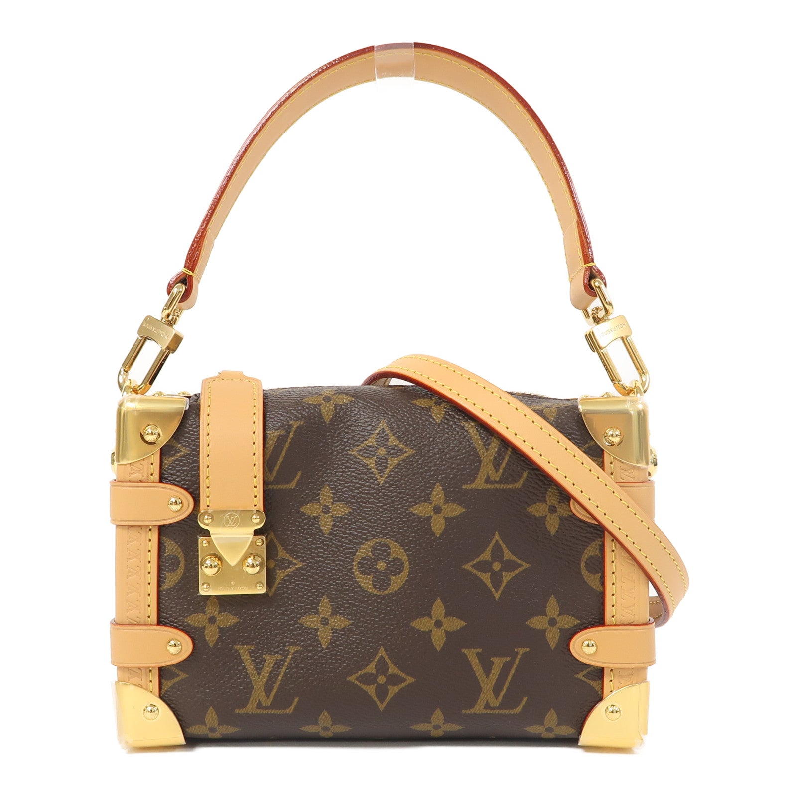 LOUIS VUITTON Monogram Side Trunk PM金扣手挽肩背兩用袋啡色