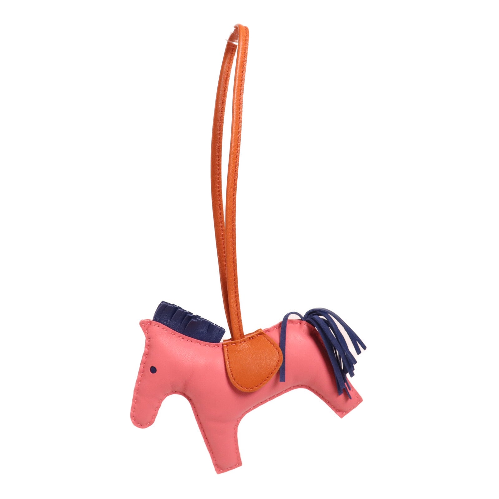 HERMES Milo皮革Rodeo MM掛飾Rose Azalee