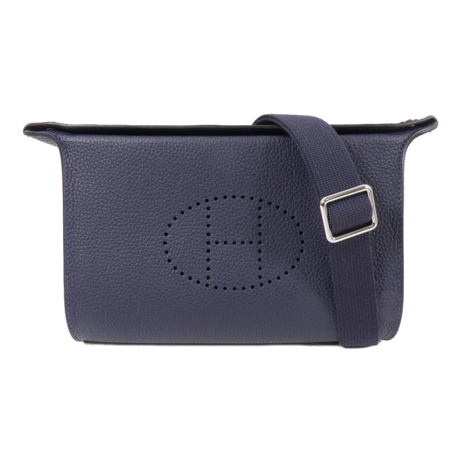 HERMES Togo皮革Videpoches Bag肩背袋Bleu Abysse
