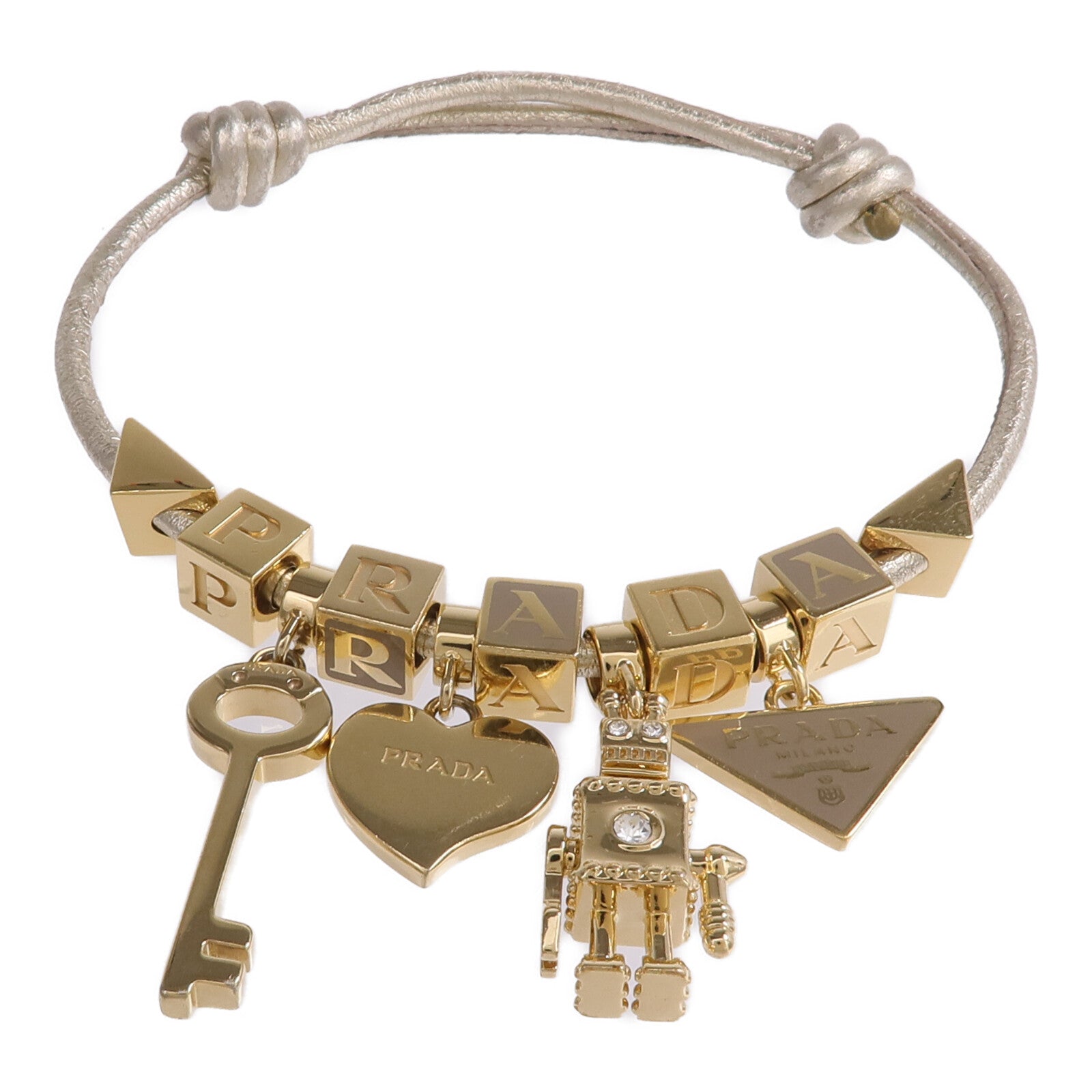 PRADA 金屬/Nappa皮革Bracelet手帶