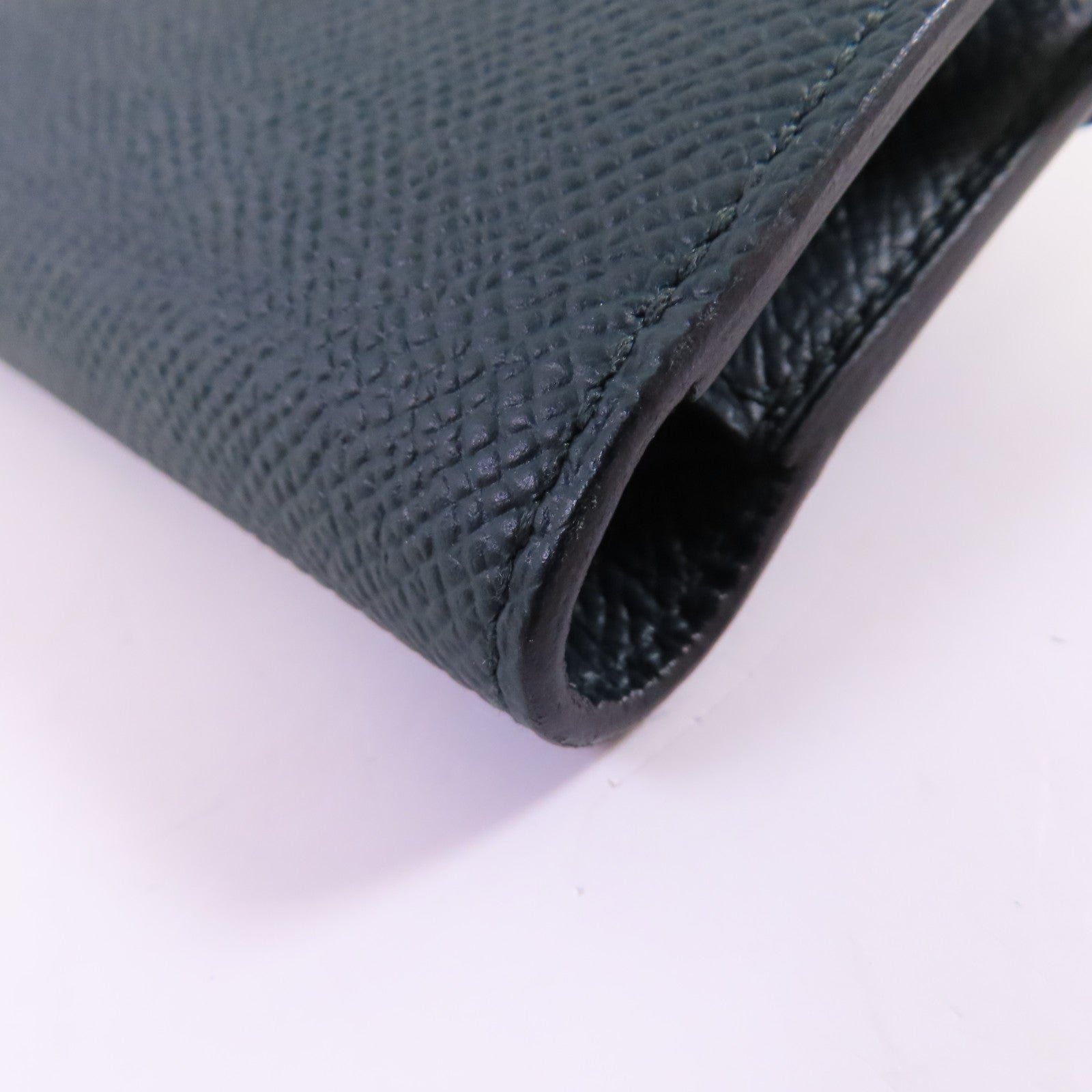 HERMES Epsom皮革Kelly Depliant Wallet金扣長錢包Vertjade(06)