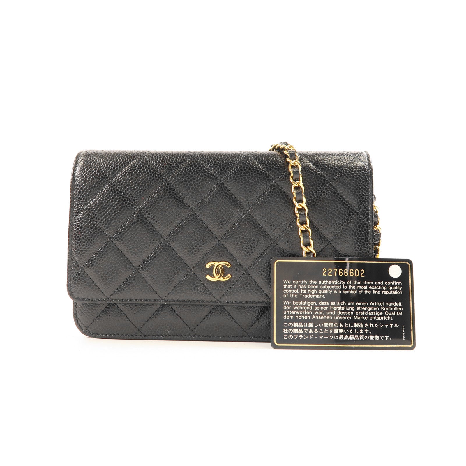 CHANEL 牛皮皮革WOC Wallet On Chain金扣鏈帶肩背袋