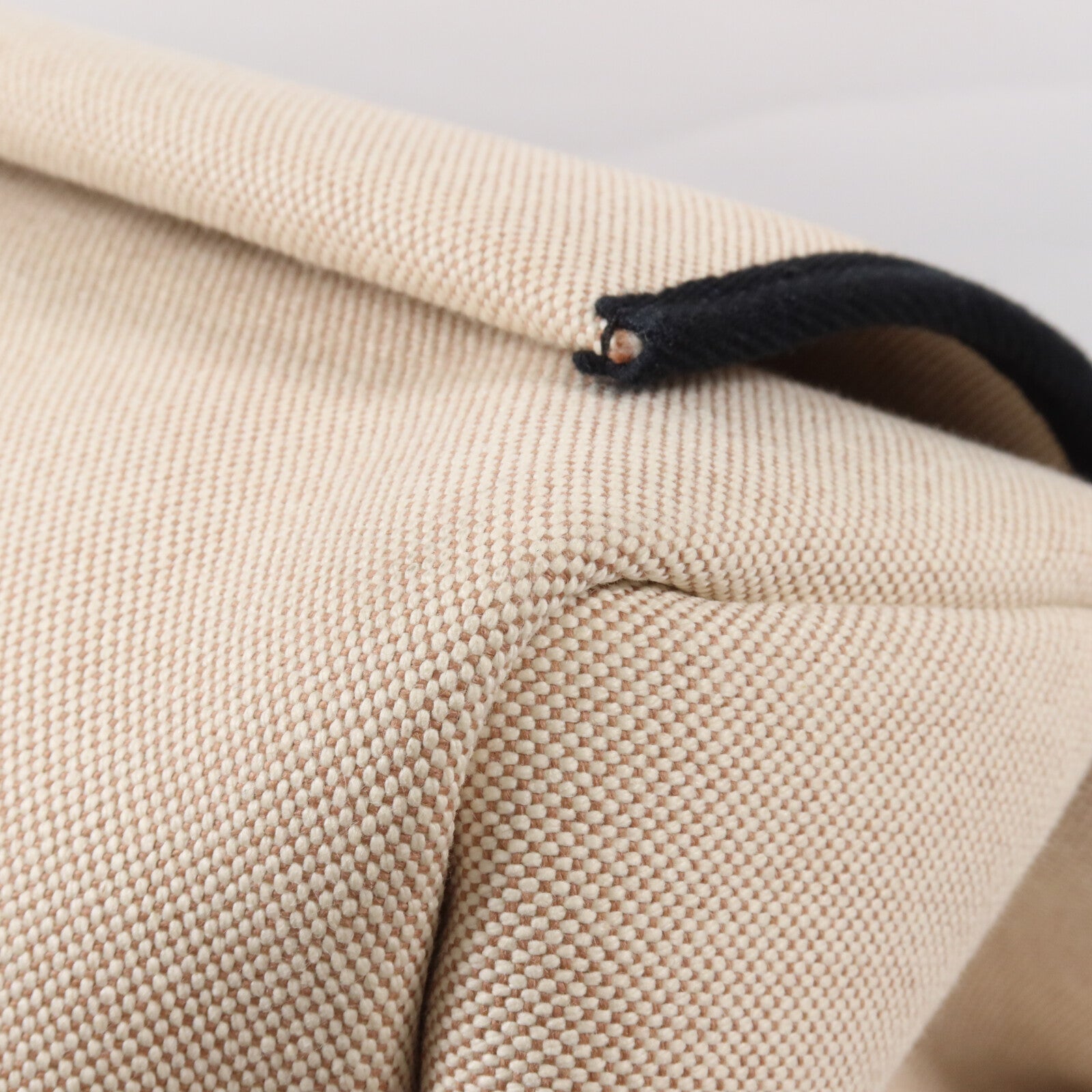 HERMES 帆布/Hunter皮革Herbag Cabine Bag手挽肩背兩用袋Ecru/Noir