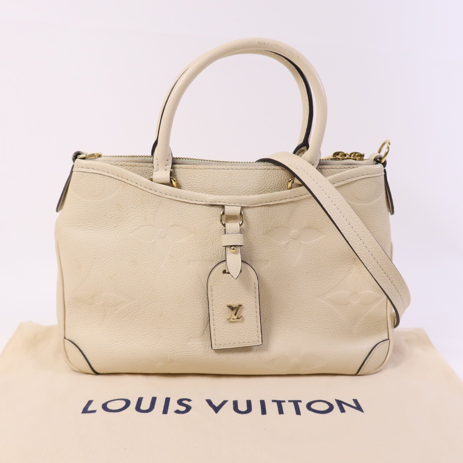 LOUIS VUITTON Monogram Empreinte Trianon PM金扣手挽肩背兩用袋