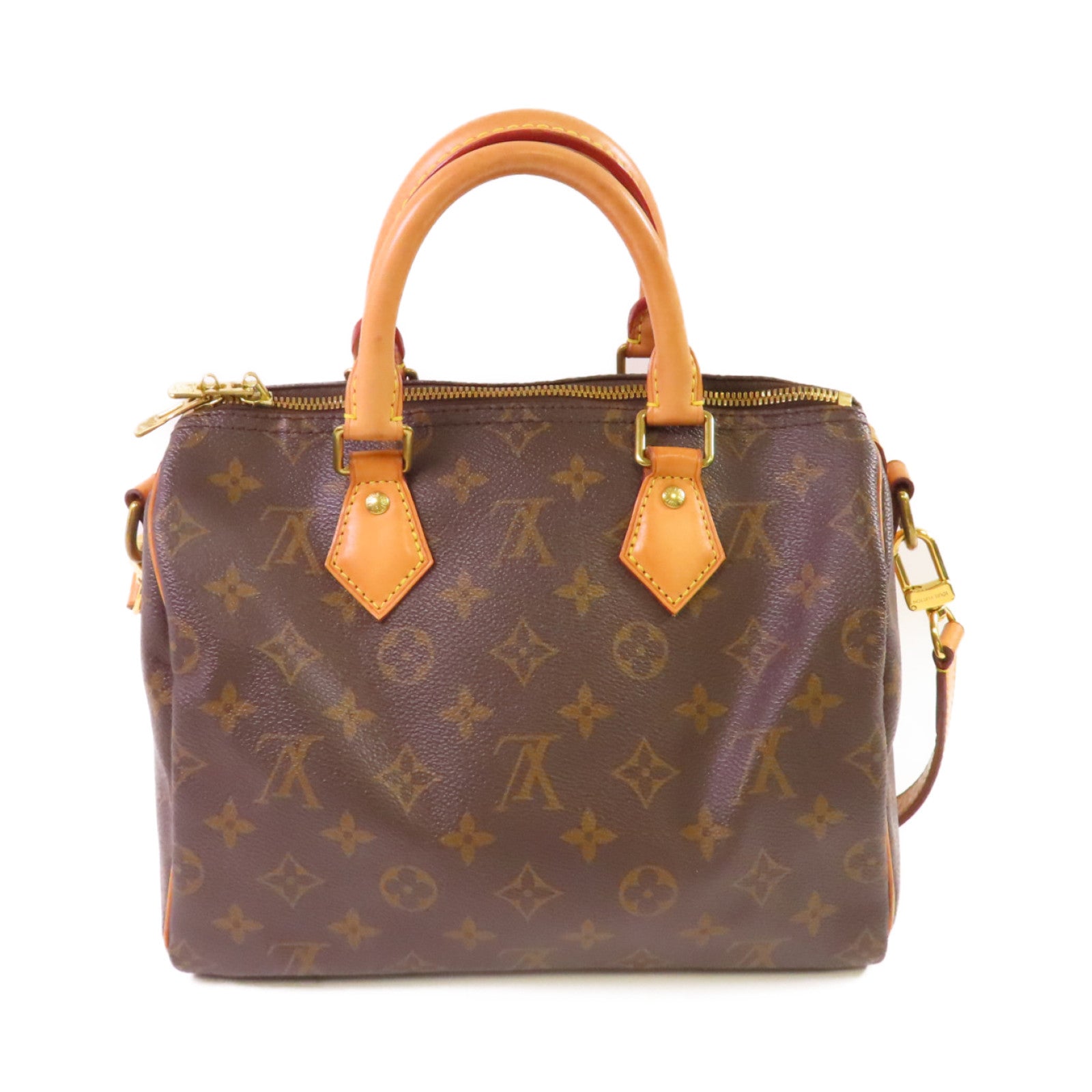 LOUIS VUITTON Monogram Speedy 25 2Way Shoulder Bag金扣手挽肩背兩用袋啡色
