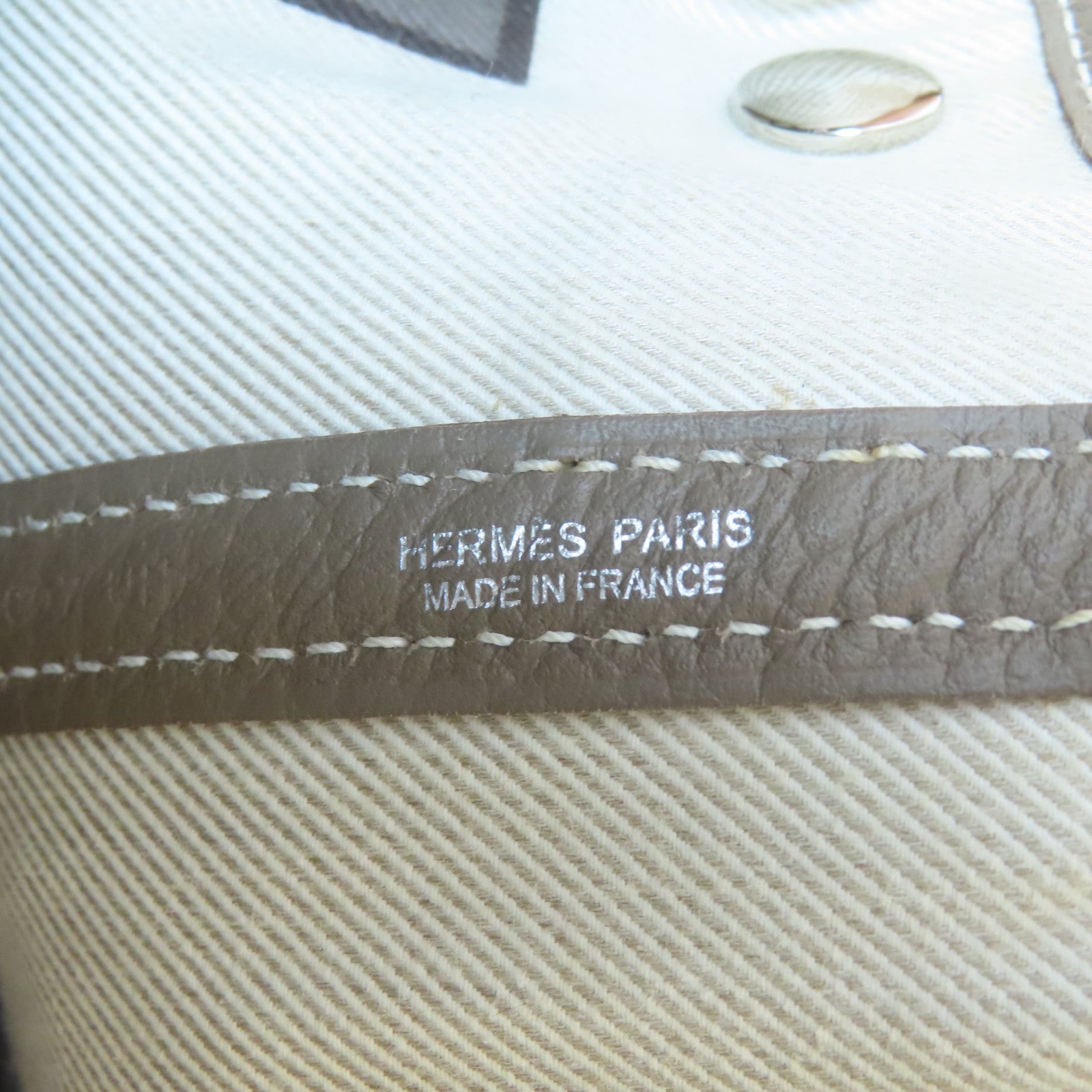 HERMES Country皮革Garden Party PM銀扣手挽袋Etoupe/大象灰色