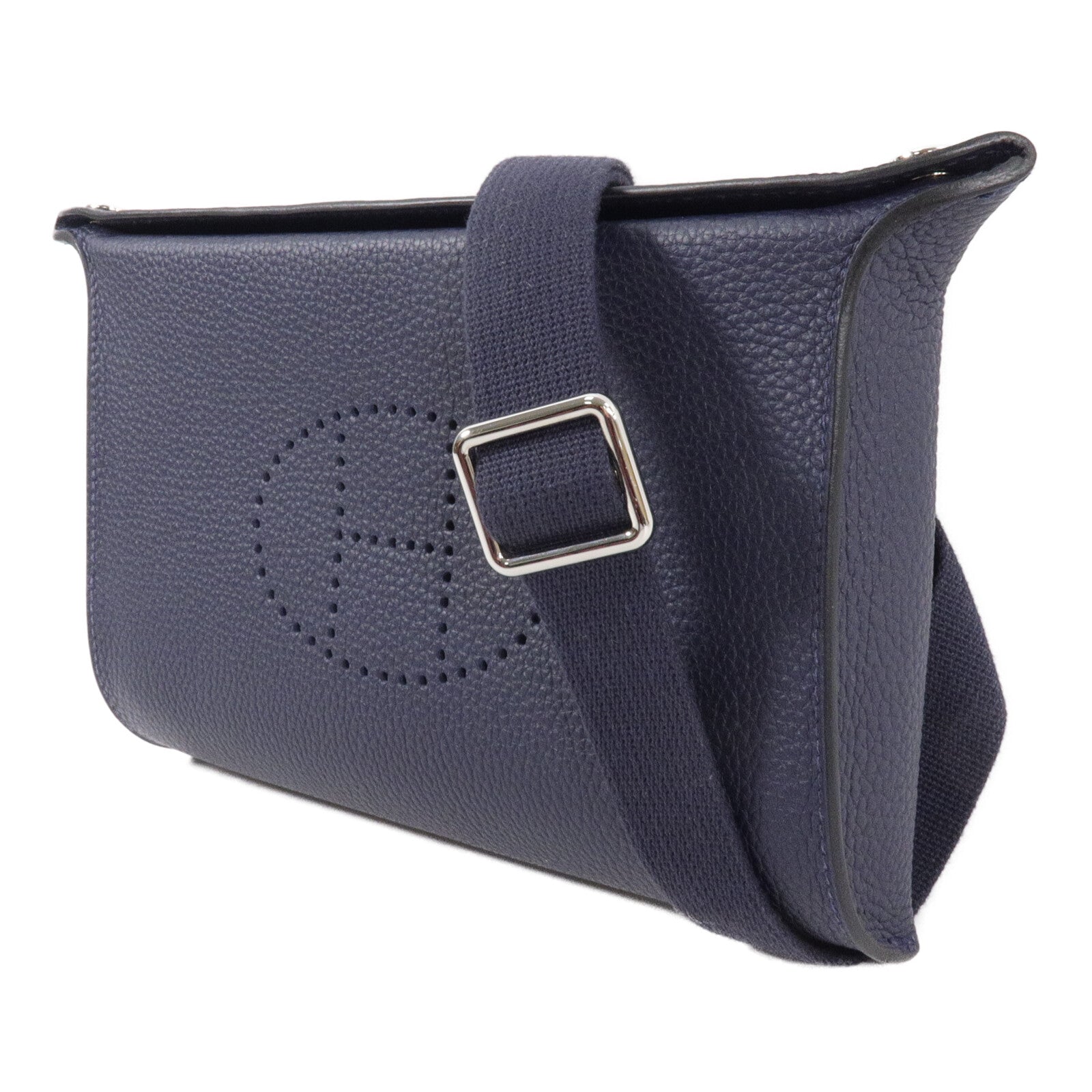 HERMES Togo皮革Videpoches Bag肩背袋Bleu Abysse