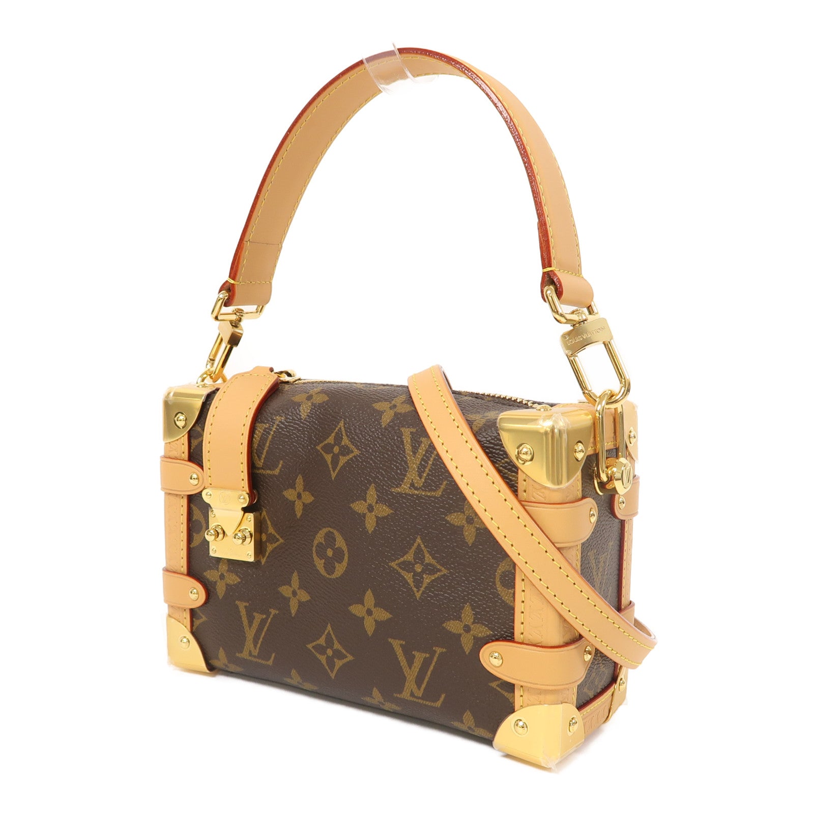 LOUIS VUITTON Monogram Side Trunk PM金扣手挽肩背兩用袋啡色