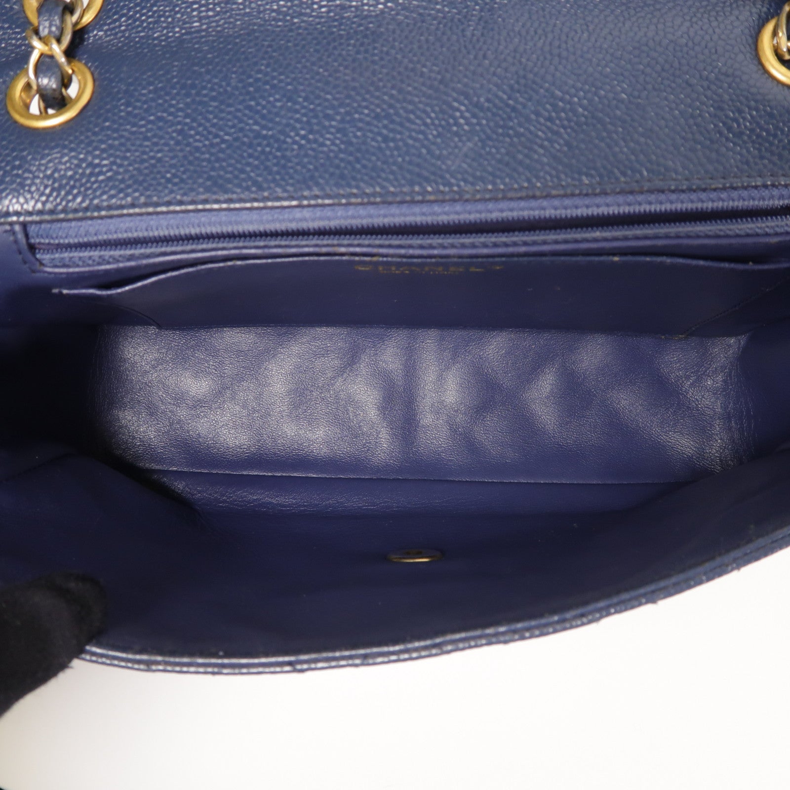 CHANEL CC Chain Shoulder Bag Calfskin Leather Blue