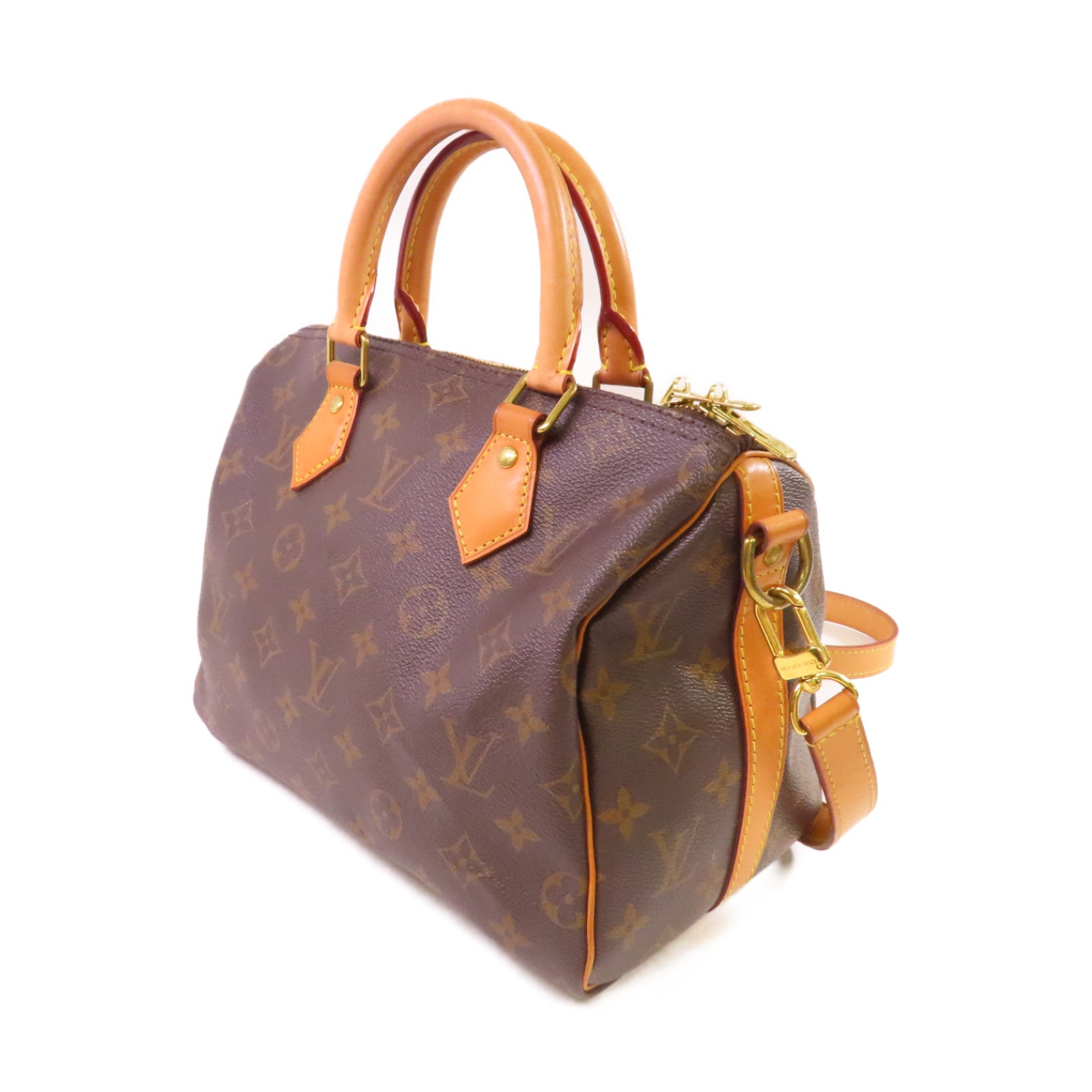LOUIS VUITTON Monogram Speedy 25 2Way Shoulder Bag金扣手挽肩背兩用袋啡色
