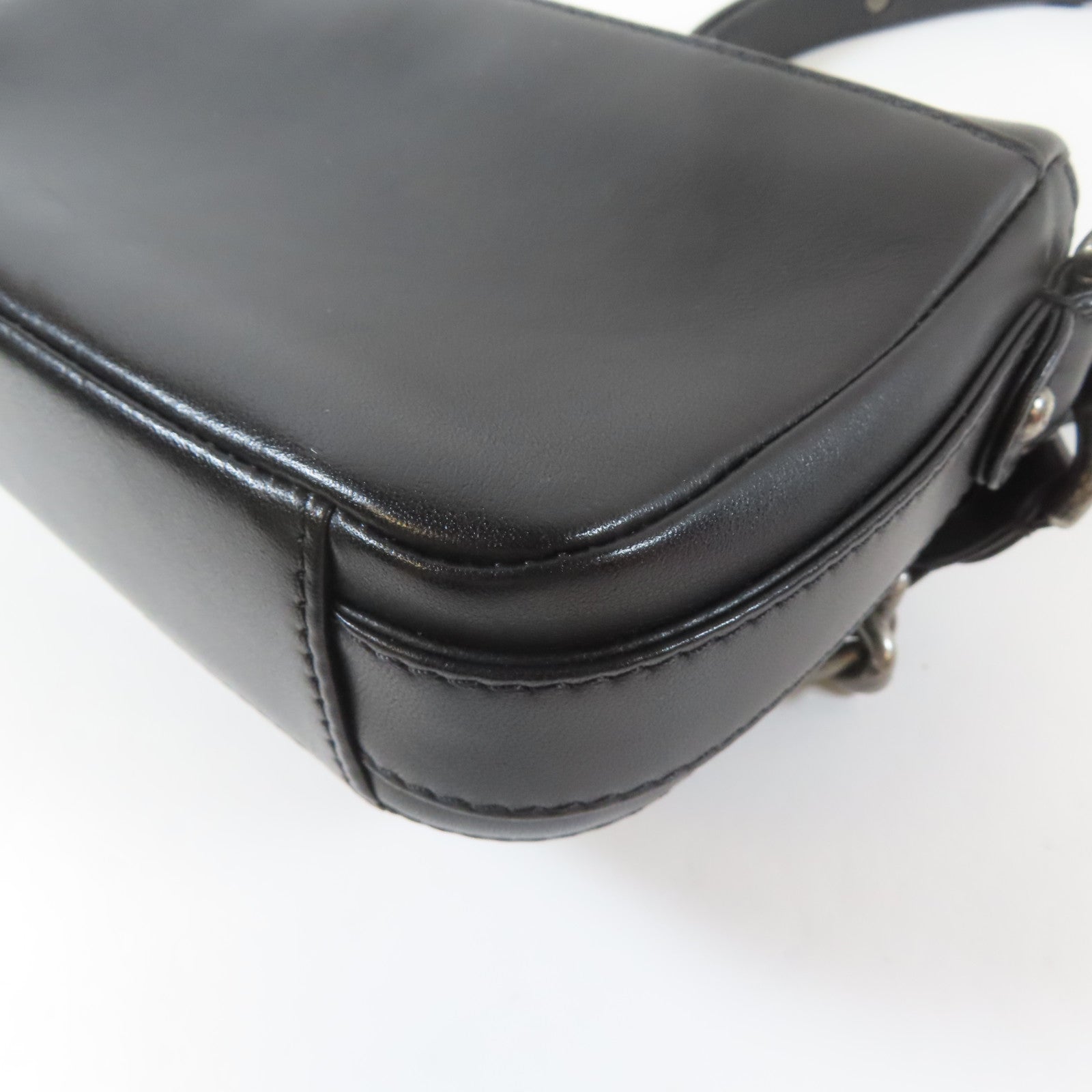 CHANEL 【激減優惠】菱格牛皮皮革2 Way Chain Shoulder Bag銀扣鏈帶手挽肩背兩用袋黑色