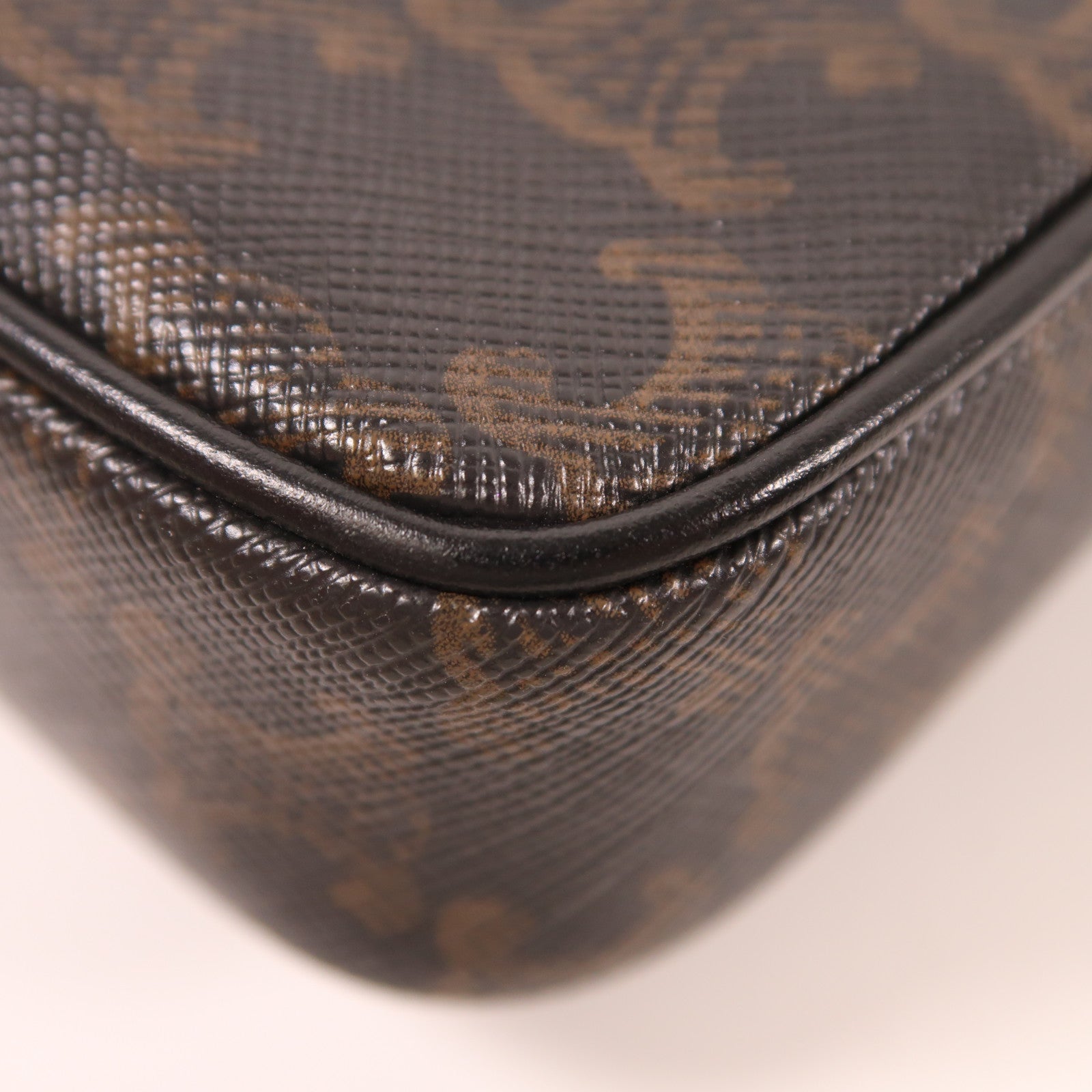 CELINE 塗層帆布Messenger Bag金扣肩背袋深棕色
