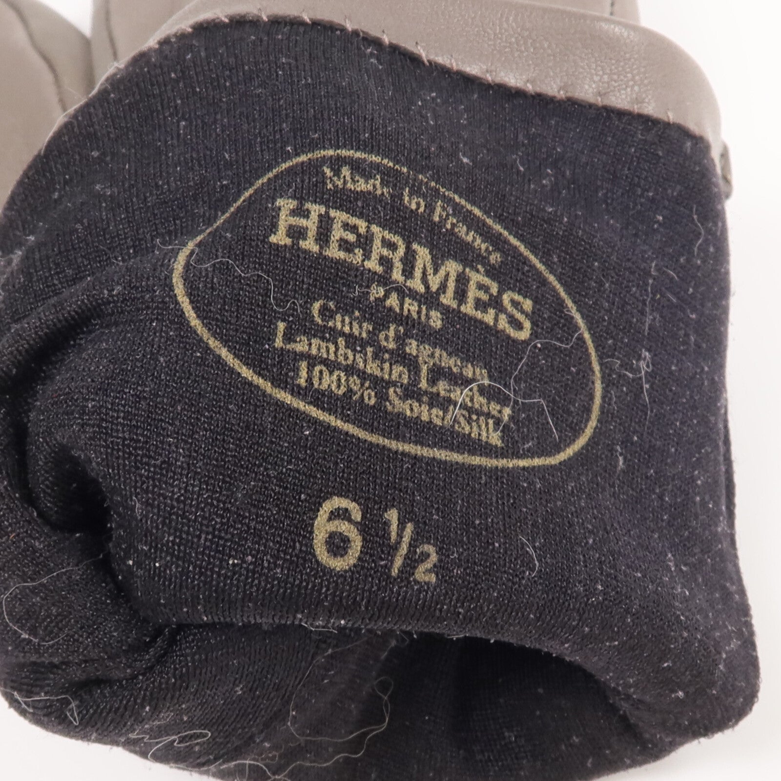 HERMES 羊皮皮革Gloves銀扣手套