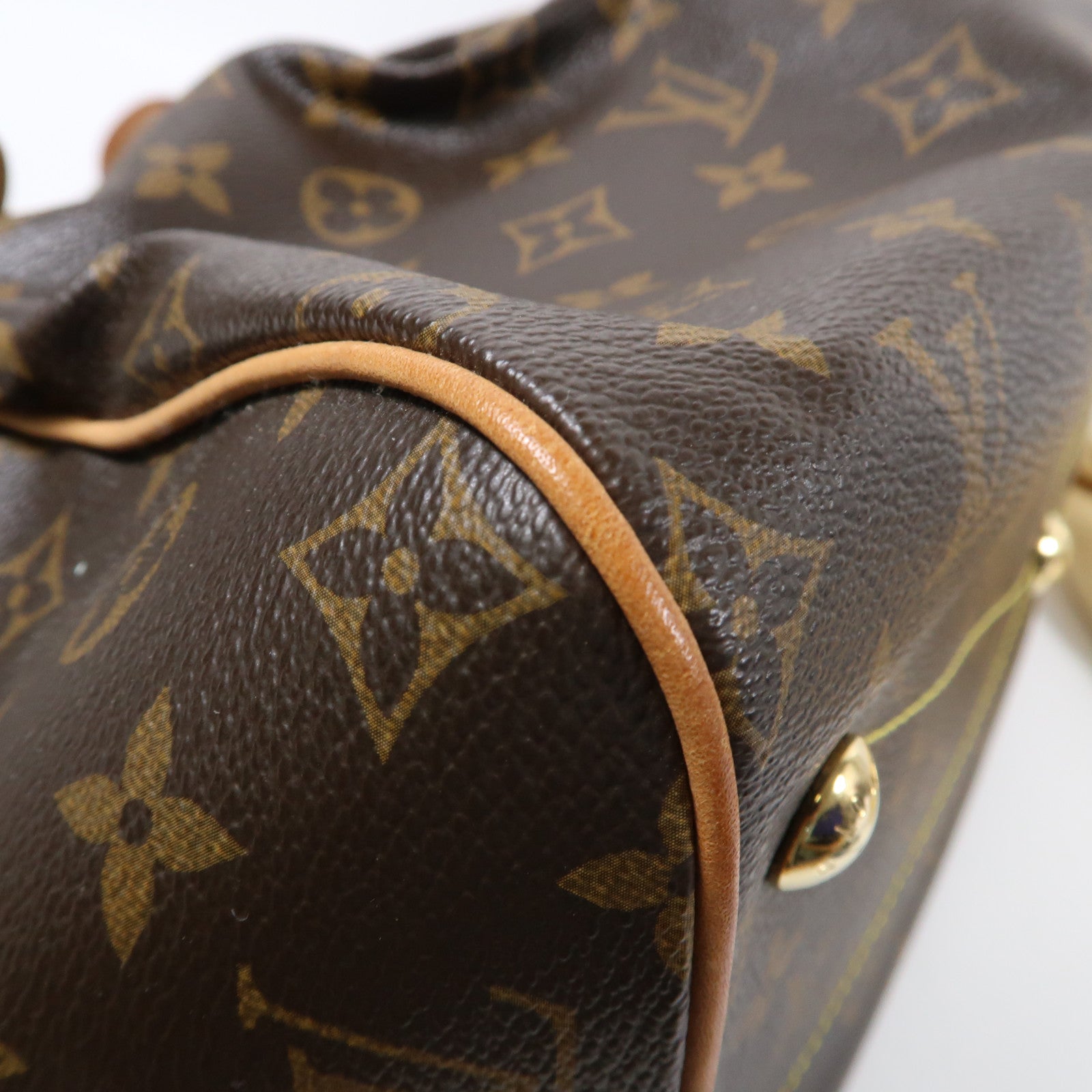 LOUIS VUITTON Monogram Tivoli GM金扣肩背袋啡色
