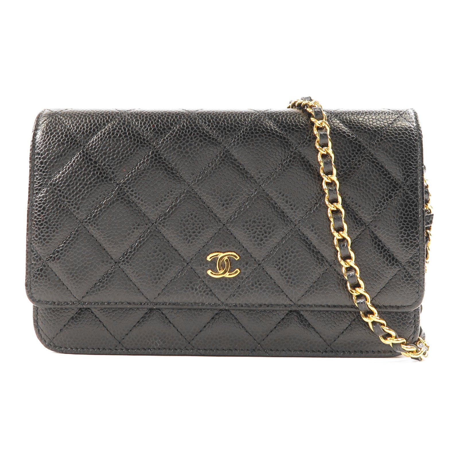 CHANEL 牛皮皮革WOC Wallet On Chain金扣鏈帶肩背袋
