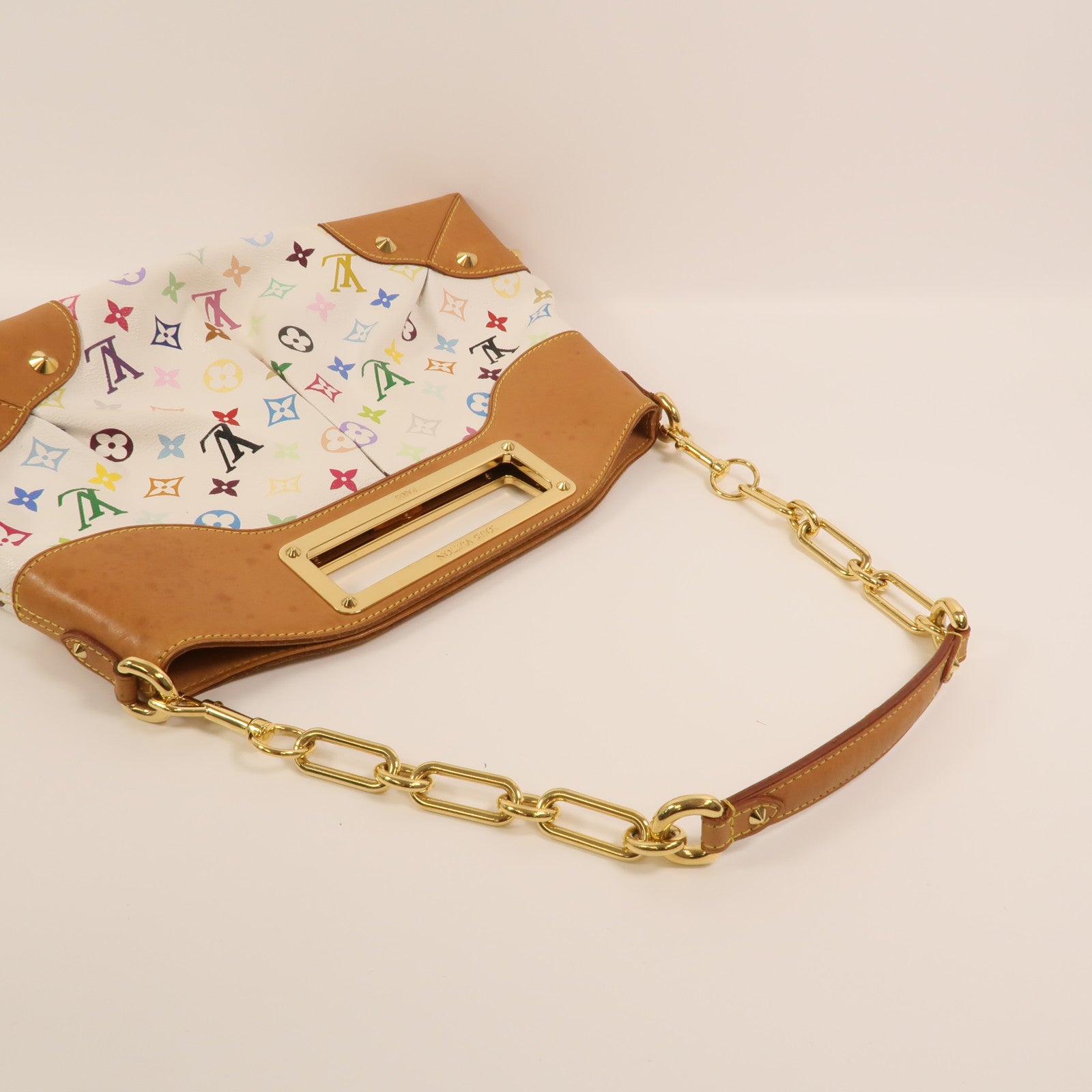 LOUIS VUITTON Monogram Multicolore Judy MM金扣鏈帶手挽肩背兩用袋