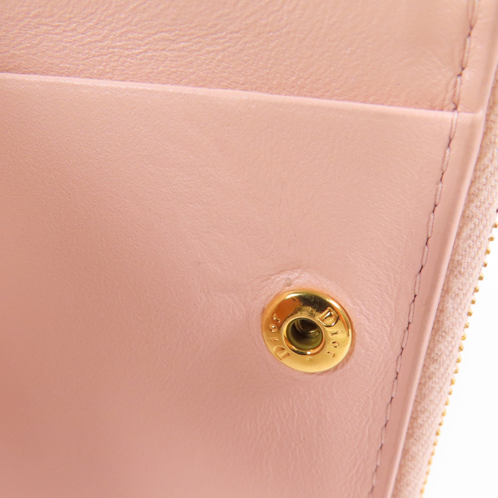 Dior 羊皮皮革Caro Dahlia Wallet金扣短錢包
