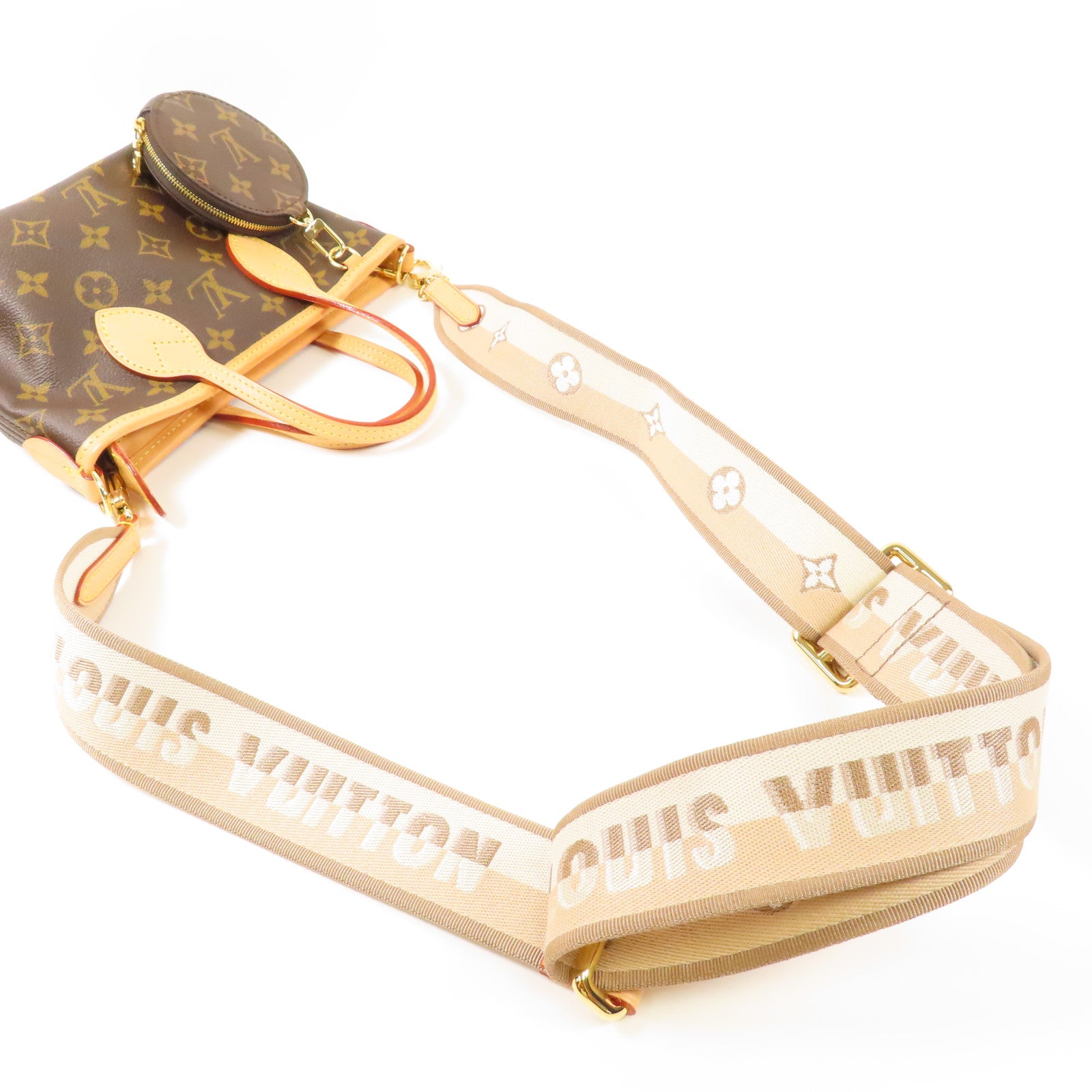 LOUIS VUITTON Monogram Neverfull BB金扣手挽肩背兩用袋