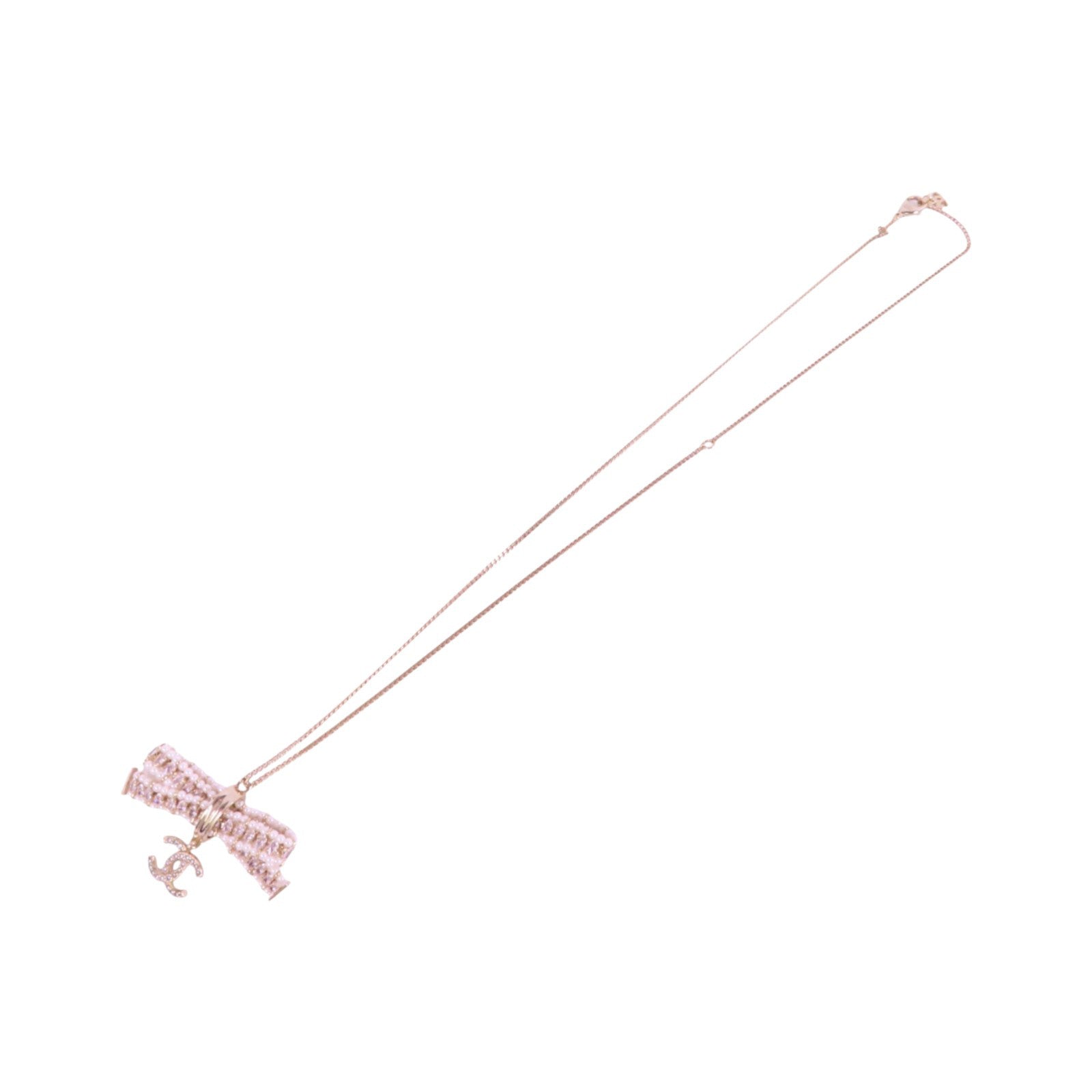 CHANEL 金屬/仿珍珠Necklace金扣項鏈