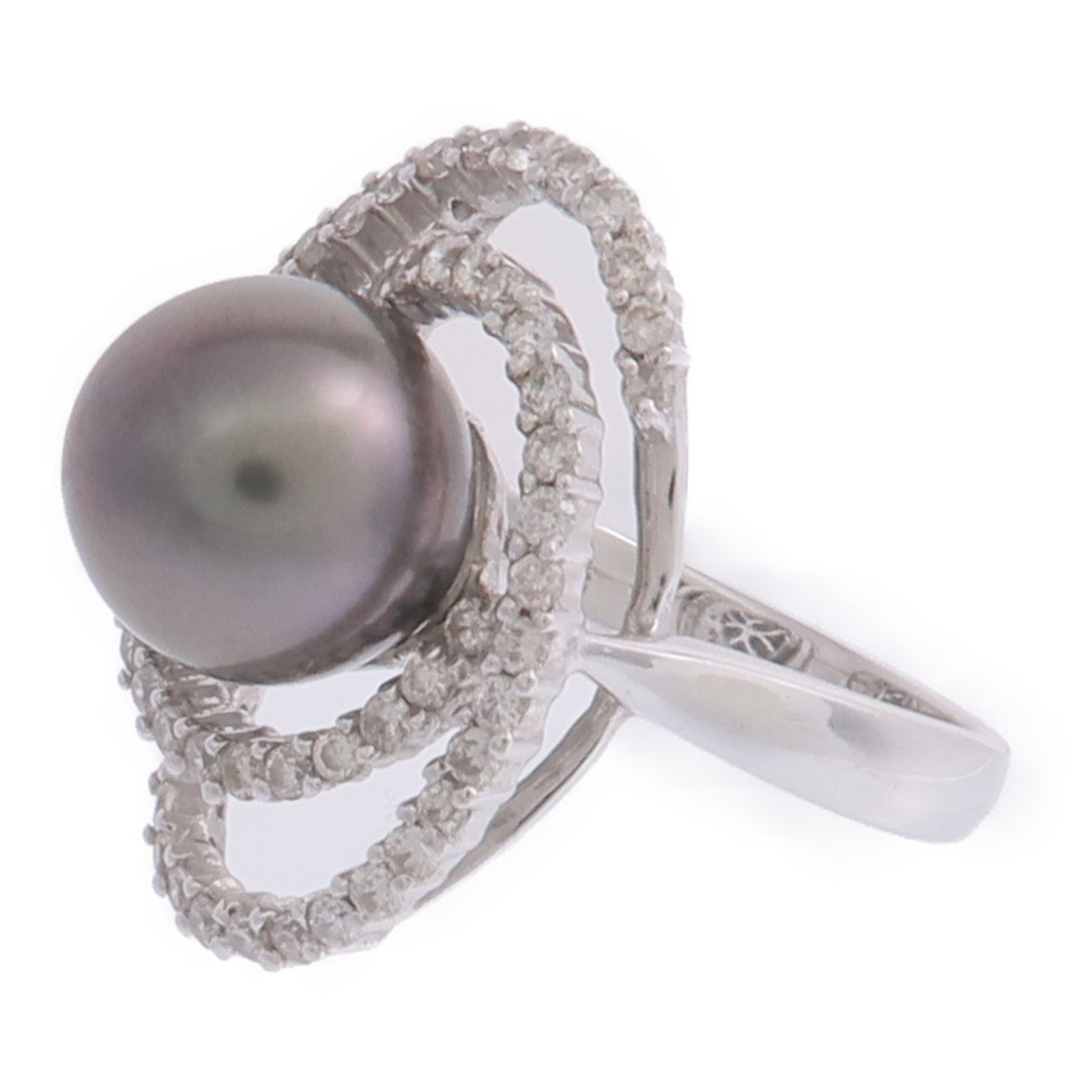 JEWELRY 【激減優惠】18K白金Pearl Diamond Ring珍珠/鑽石戒指US#6.5