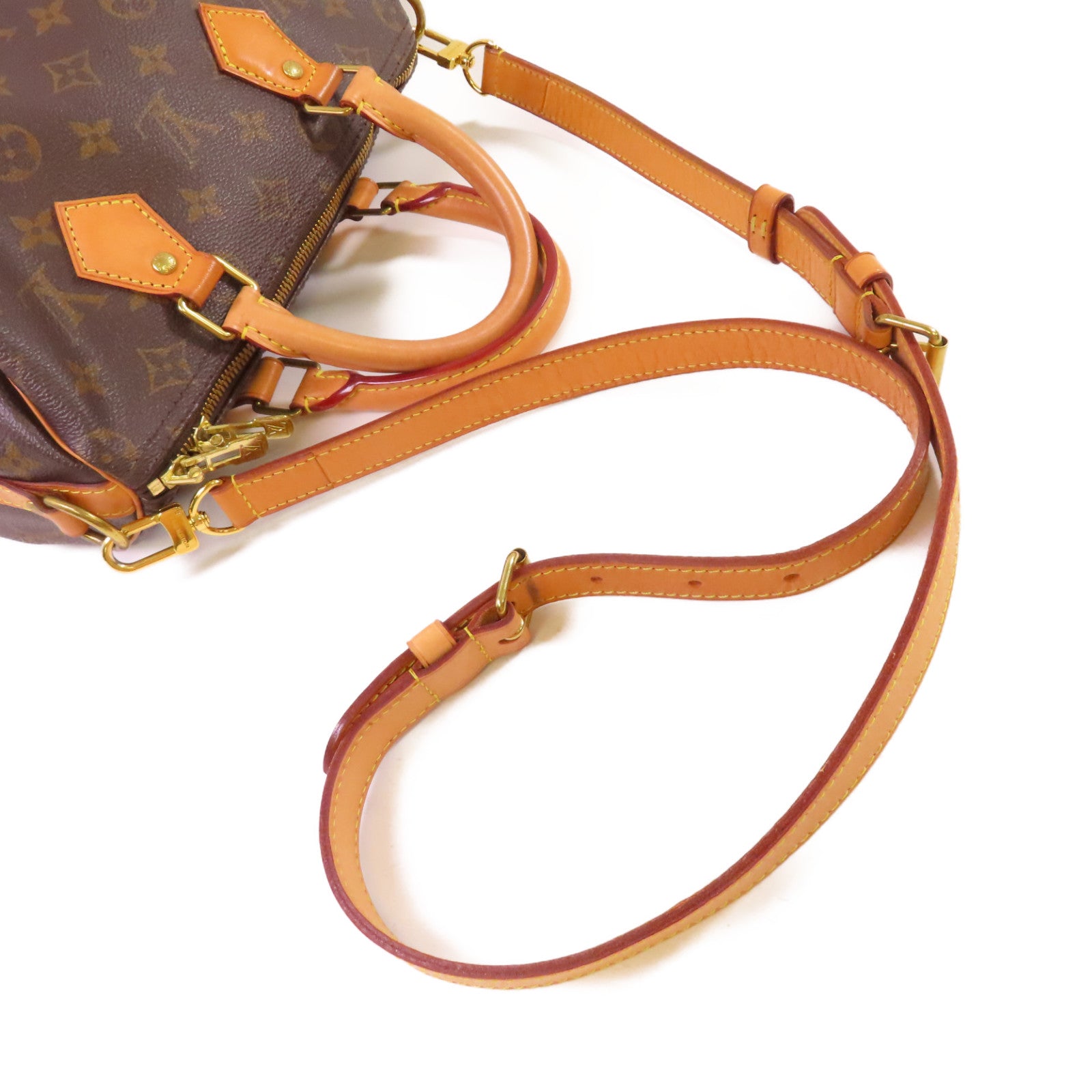 LOUIS VUITTON Monogram Speedy 25 2Way Shoulder Bag金扣手挽肩背兩用袋啡色
