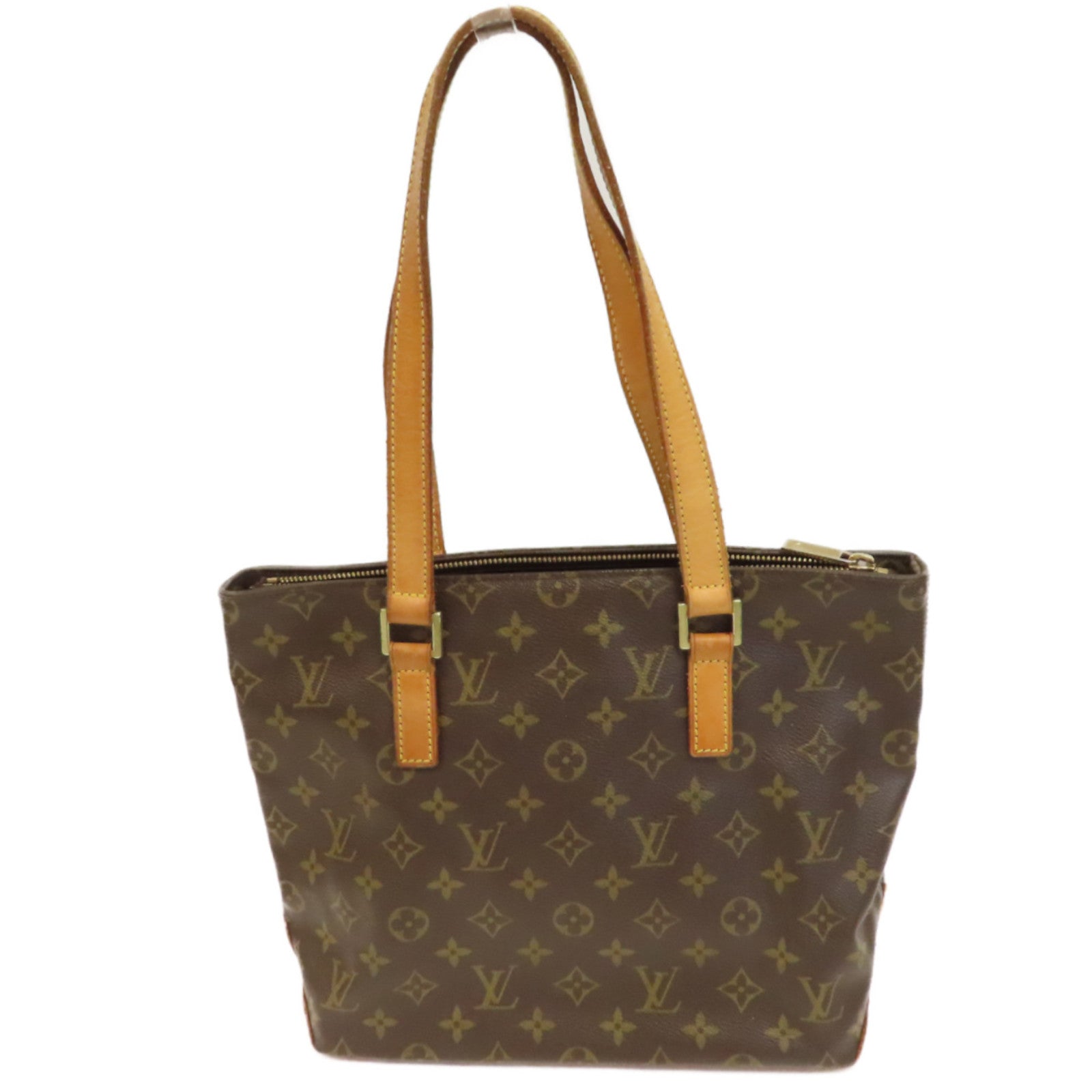 LOUIS VUITTON Monogram Cabas Piano金扣手挽袋啡色