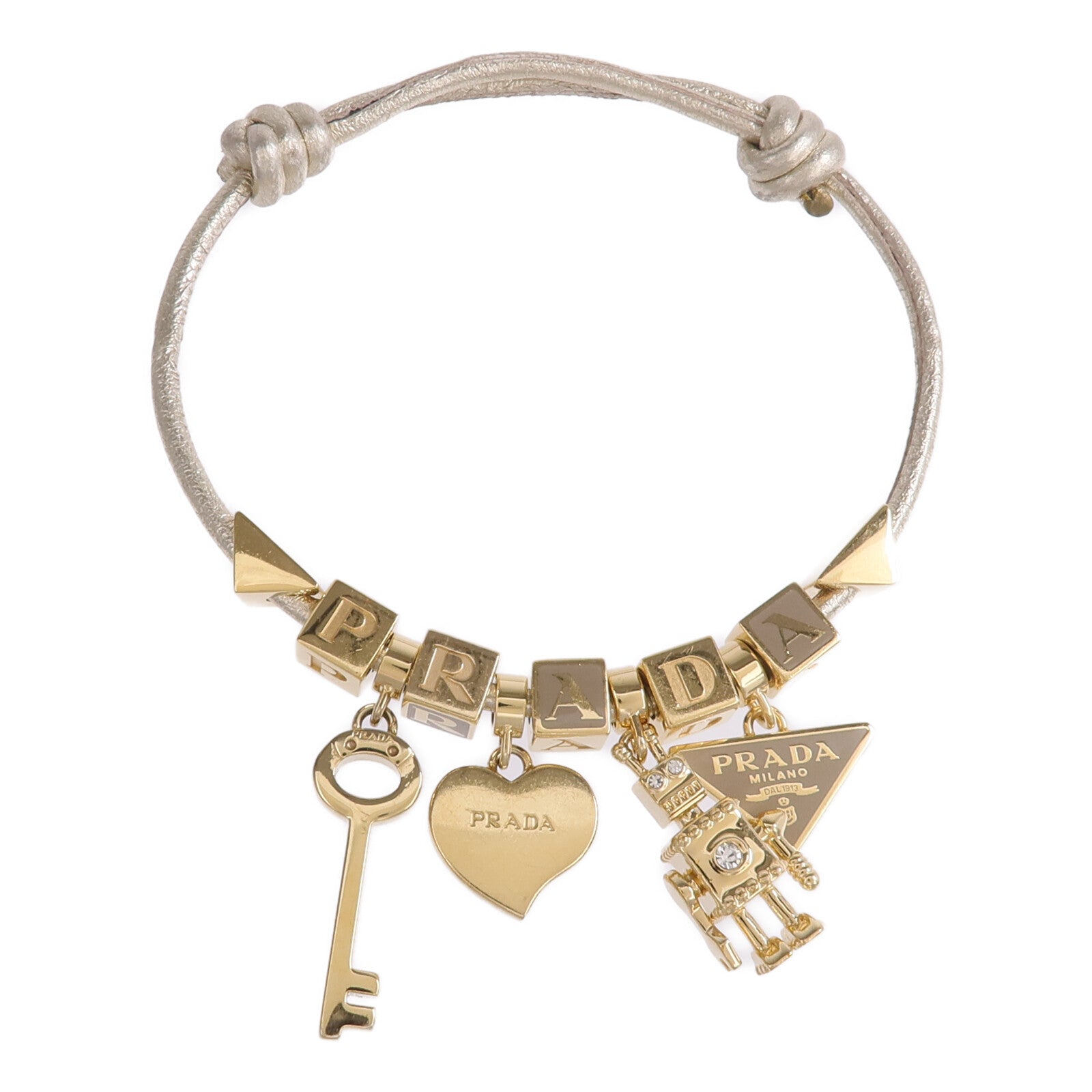 PRADA 金屬/Nappa皮革Bracelet手帶