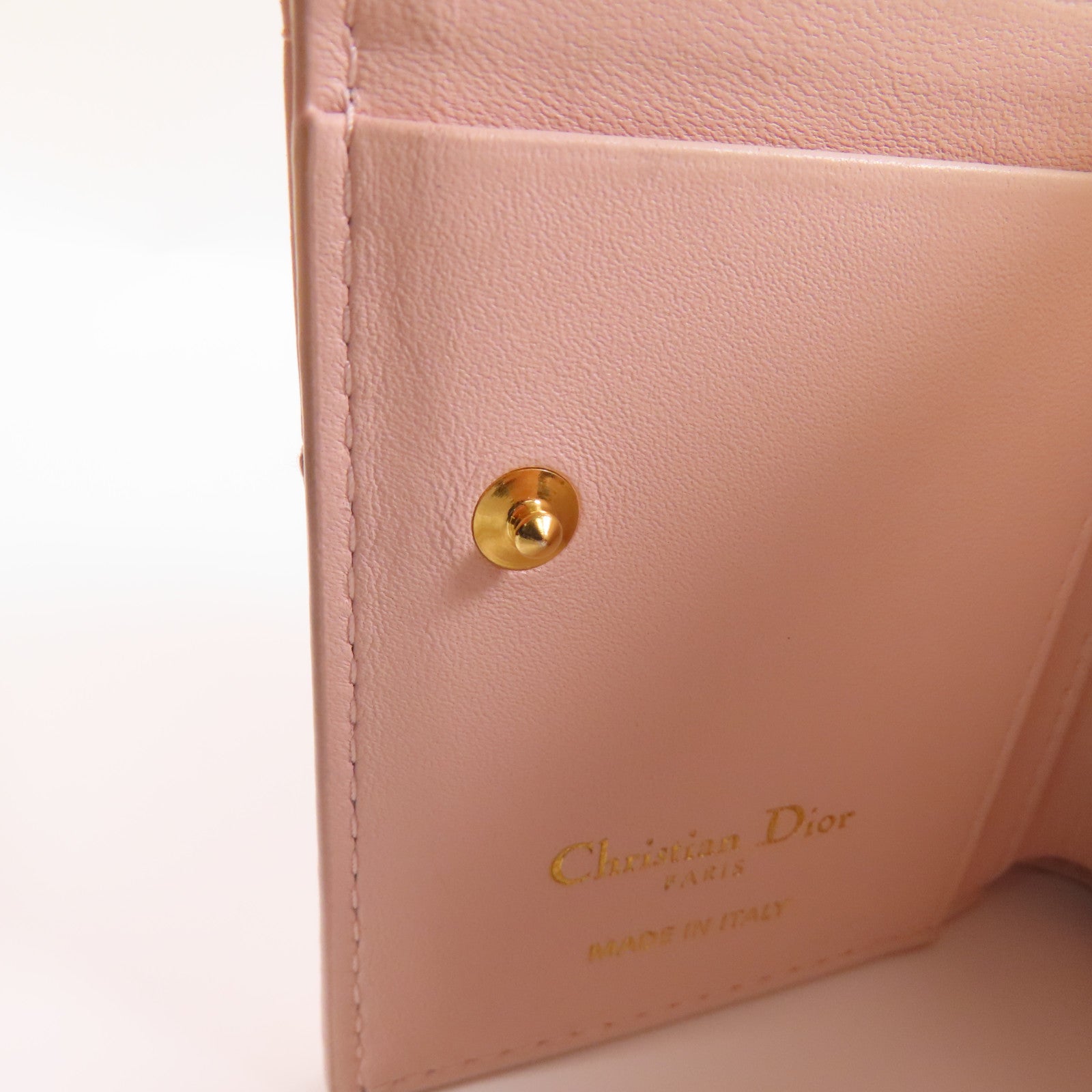 Dior 羊皮皮革Caro Dahlia Wallet金扣短錢包