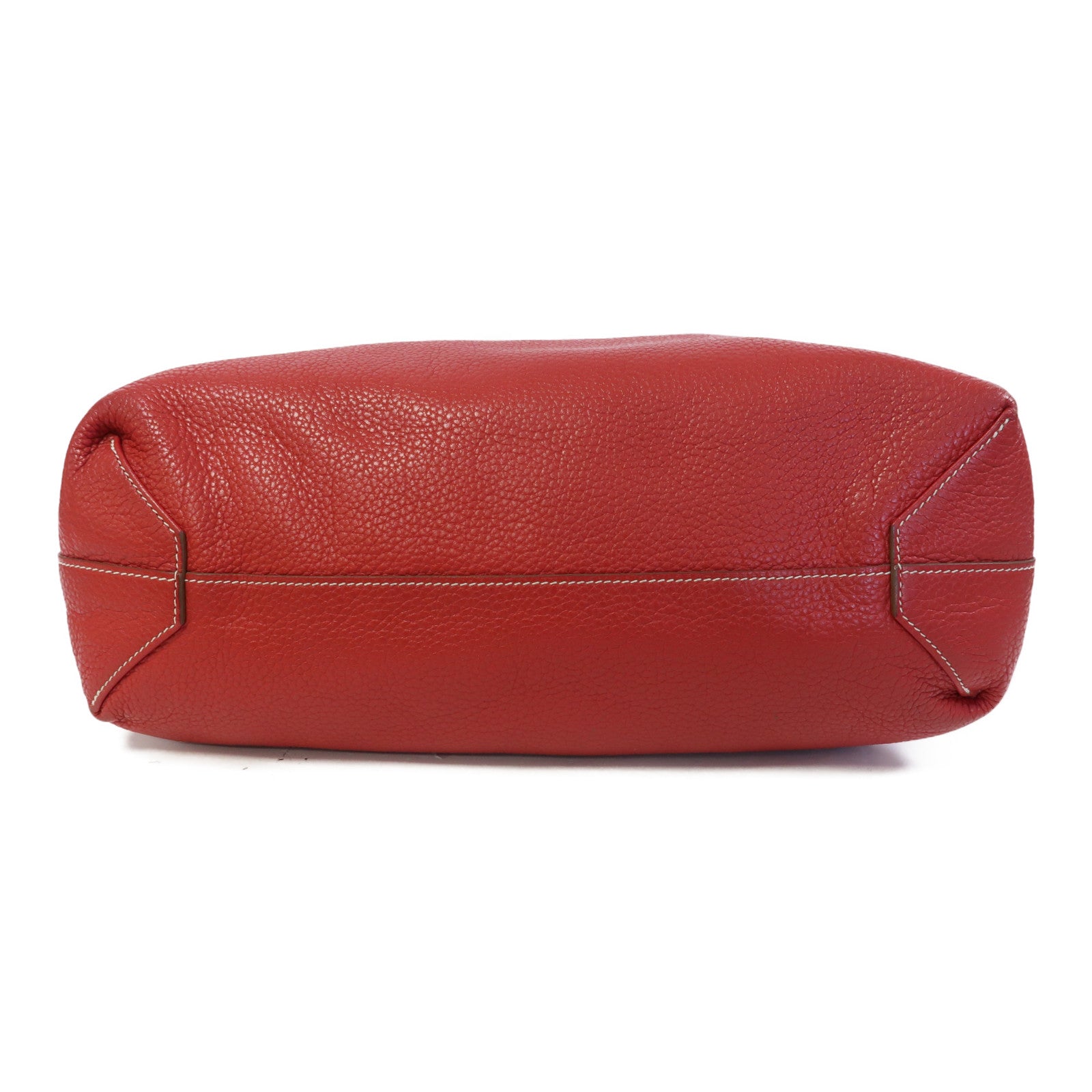 HERMES Clemence皮革Double Sens肩背袋Crevette/Rouge Casaque/法拉利紅色/龍蝦粉色