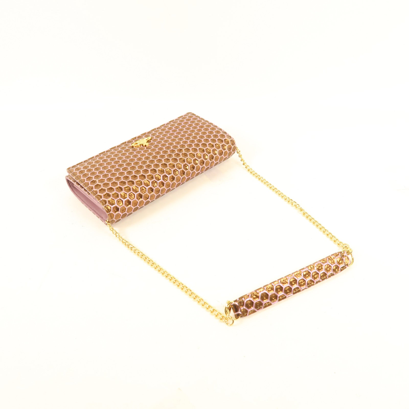 Vivienne Westwood 皮革Chain Shoulder金扣鏈帶肩背袋