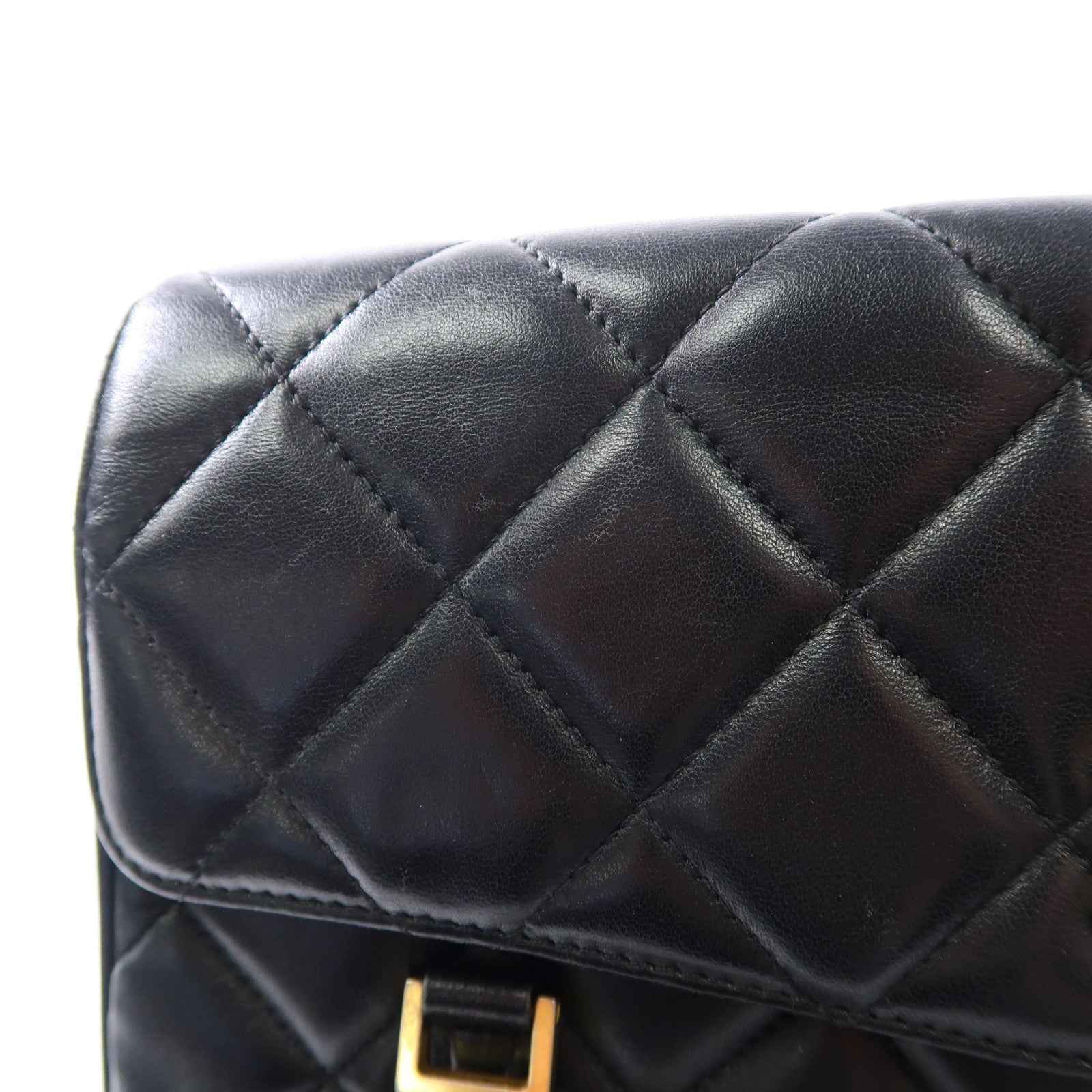 CHANEL 【激減優惠】菱格羊皮皮革Shoulder Bag金扣鏈帶肩背袋黑色