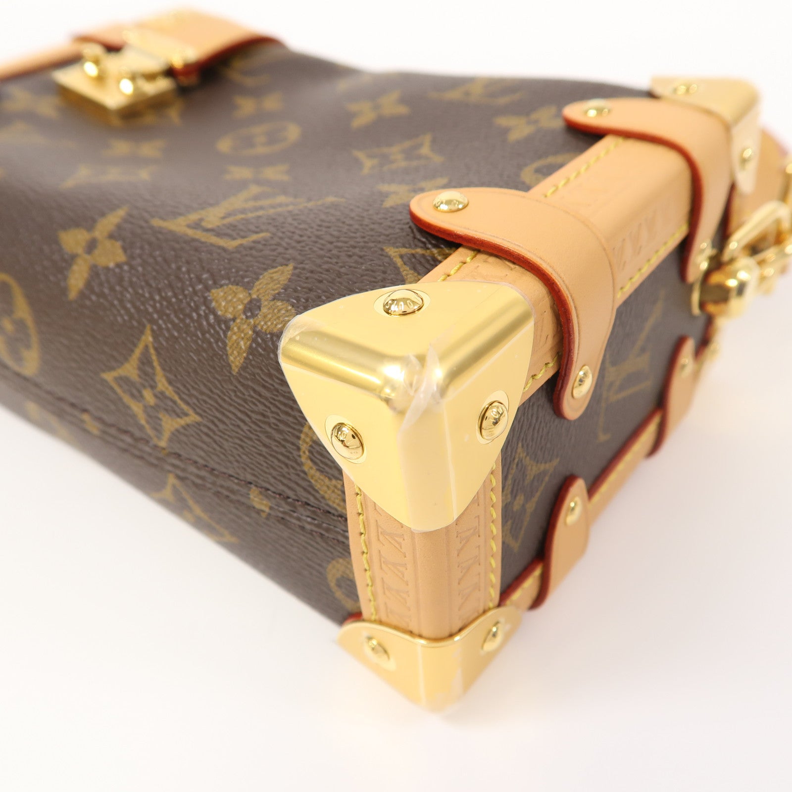 LOUIS VUITTON Monogram Side Trunk PM金扣手挽肩背兩用袋啡色