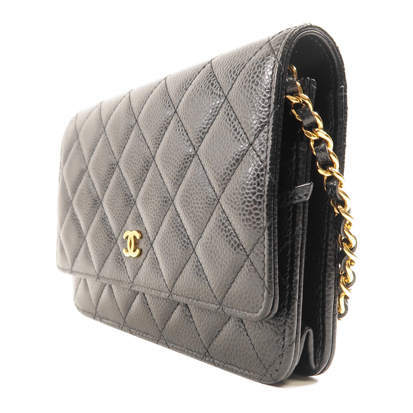 CHANEL 牛皮皮革WOC Wallet On Chain金扣鏈帶肩背袋