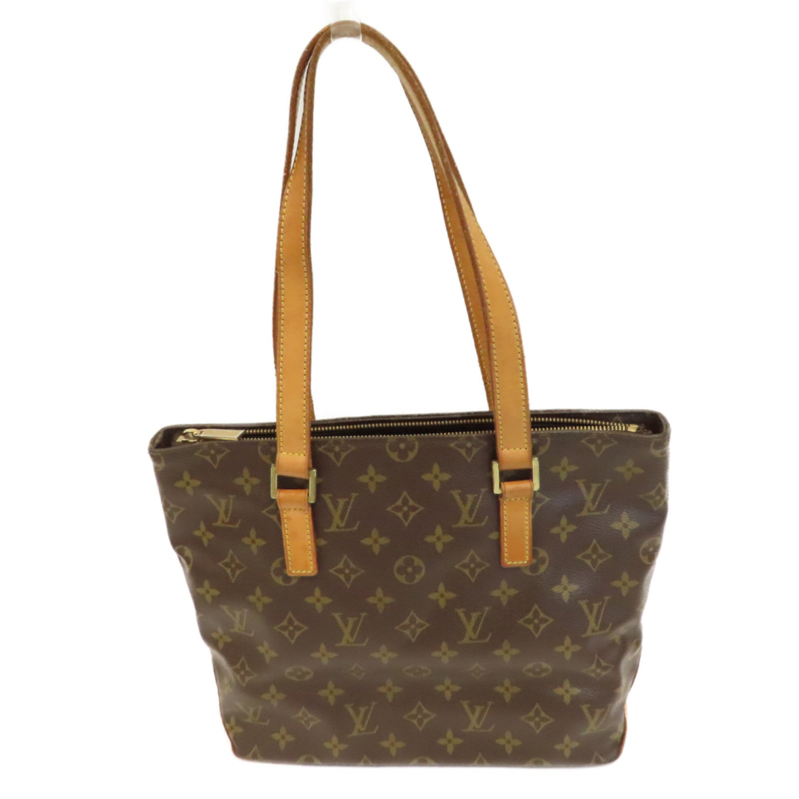 LOUIS VUITTON Monogram Cabas Piano金扣手挽袋啡色