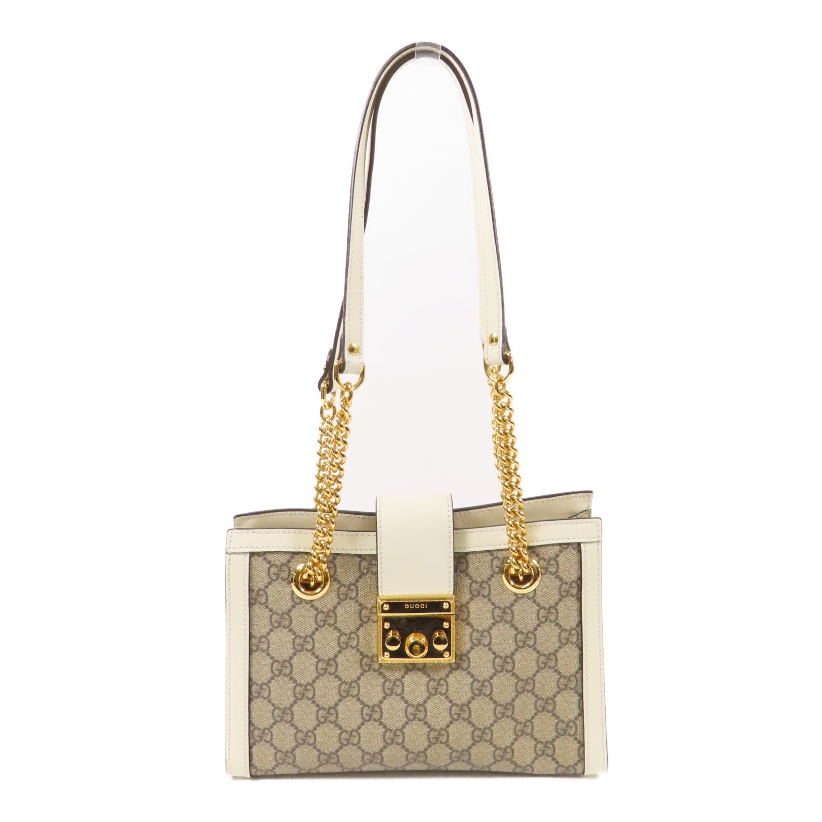 GUCCI 塗層帆布Padlock金扣肩背袋
