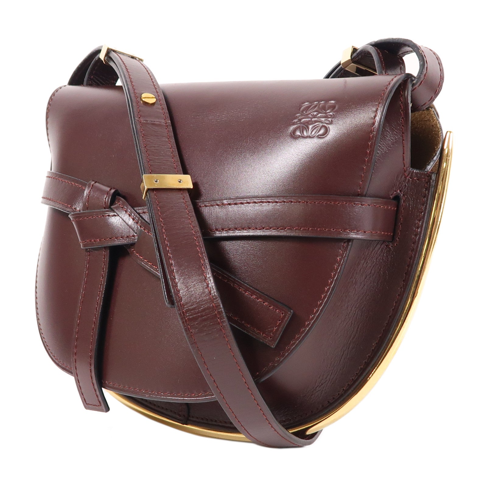 LOEWE 牛皮皮革Gate Medium金扣肩背袋