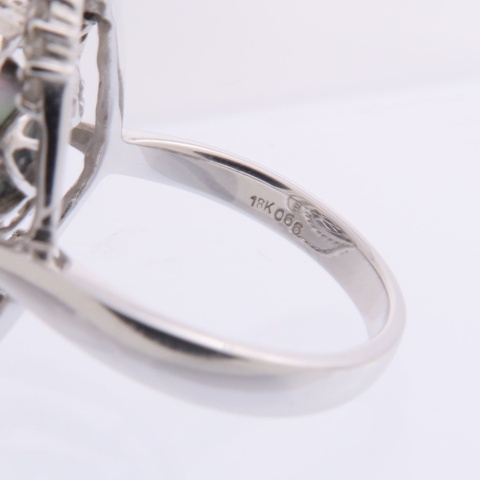JEWELRY 【激減優惠】18K白金Pearl Diamond Ring珍珠/鑽石戒指US#6.5