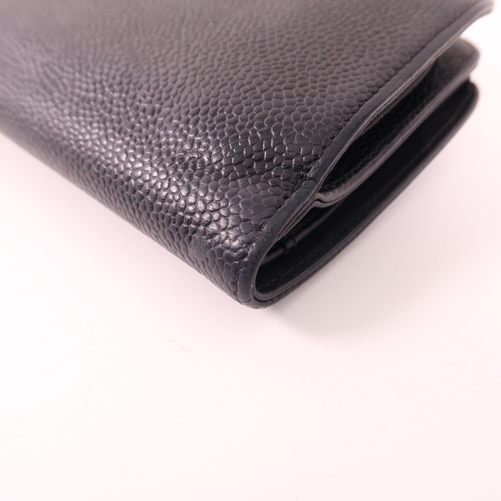 CHANEL 牛皮皮革Bifold Wallet銀扣錢包