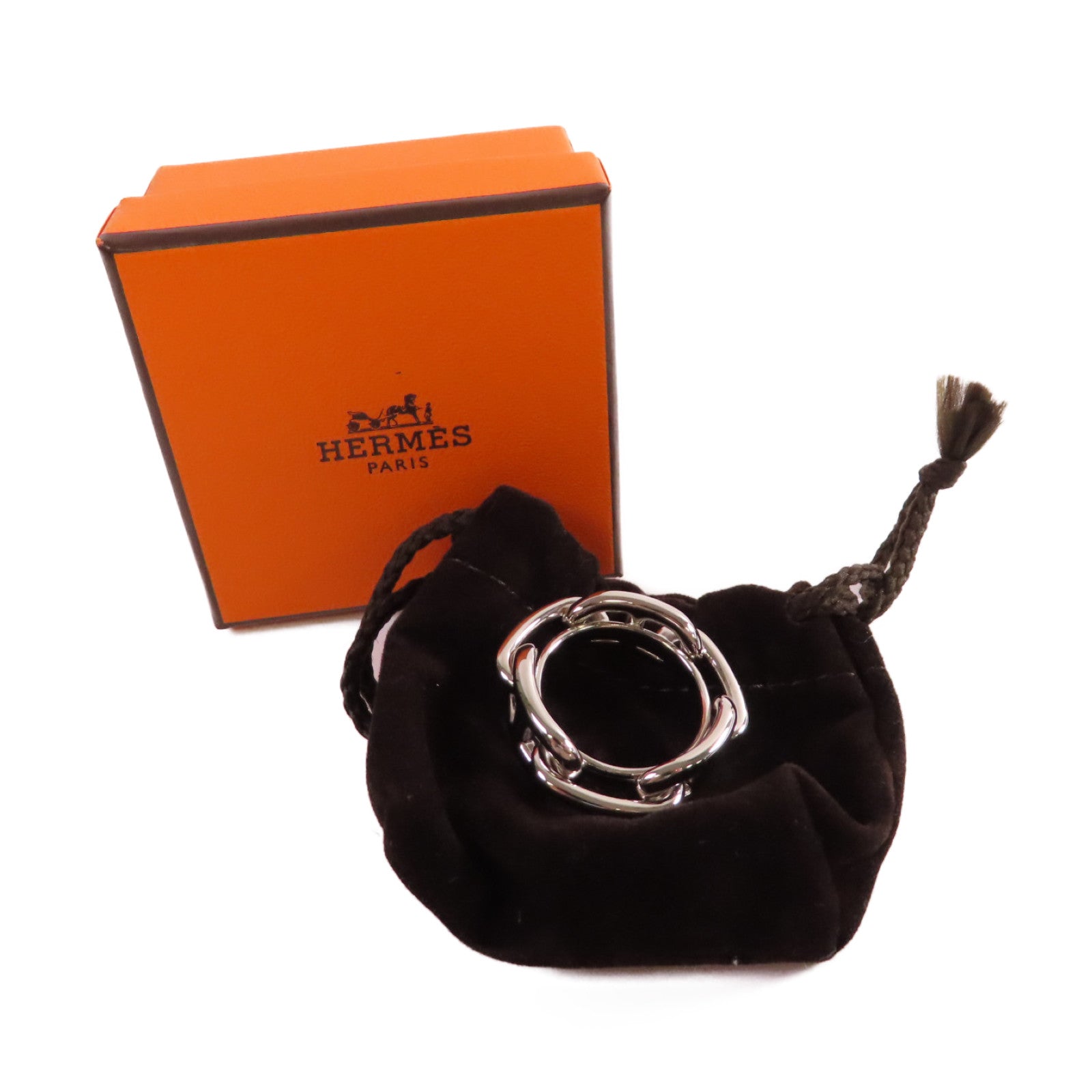 HERMES 金屬Regate Scarf 90 Ring絲巾扣銀色